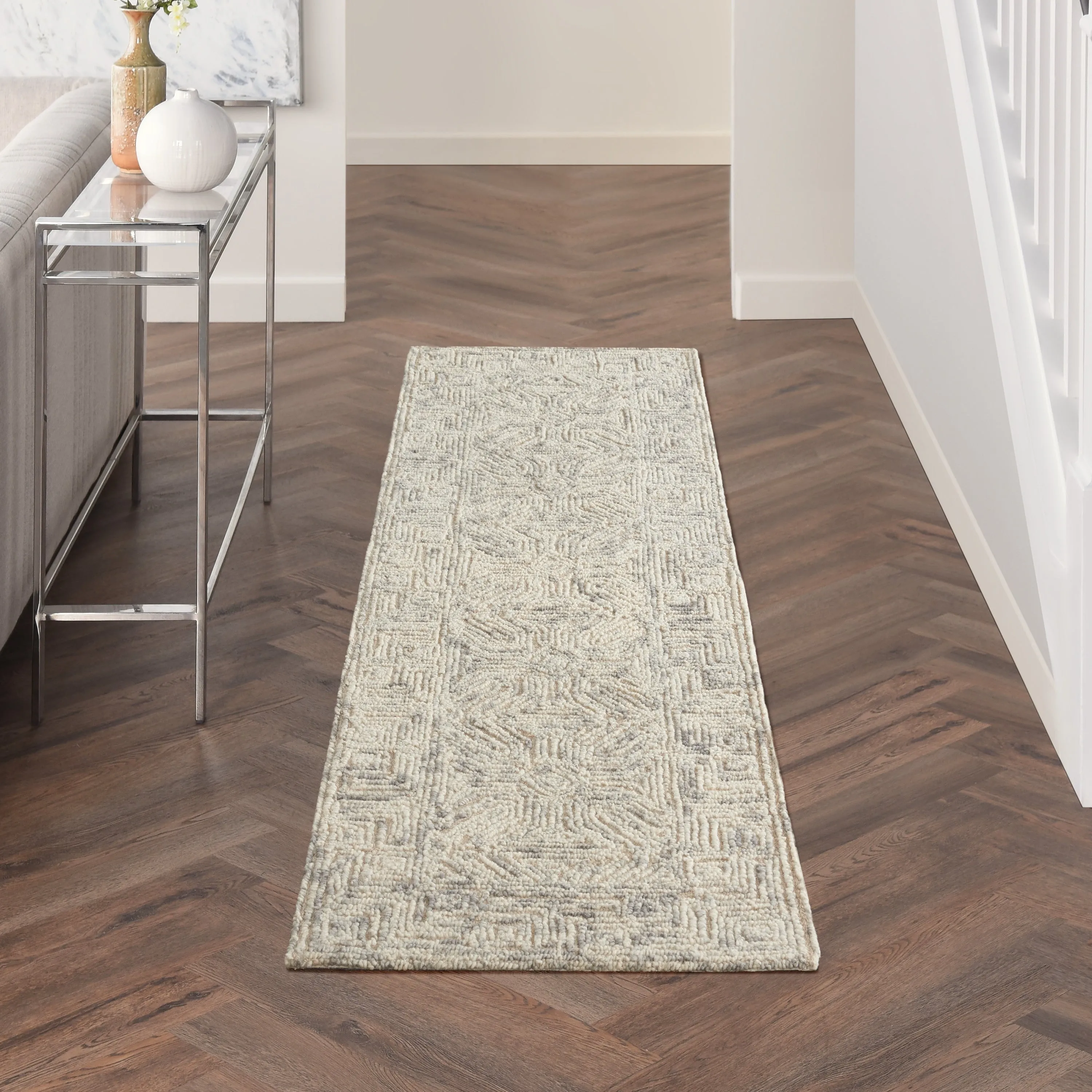 Nourison Vail Geometric Textured Wool Area Rug
