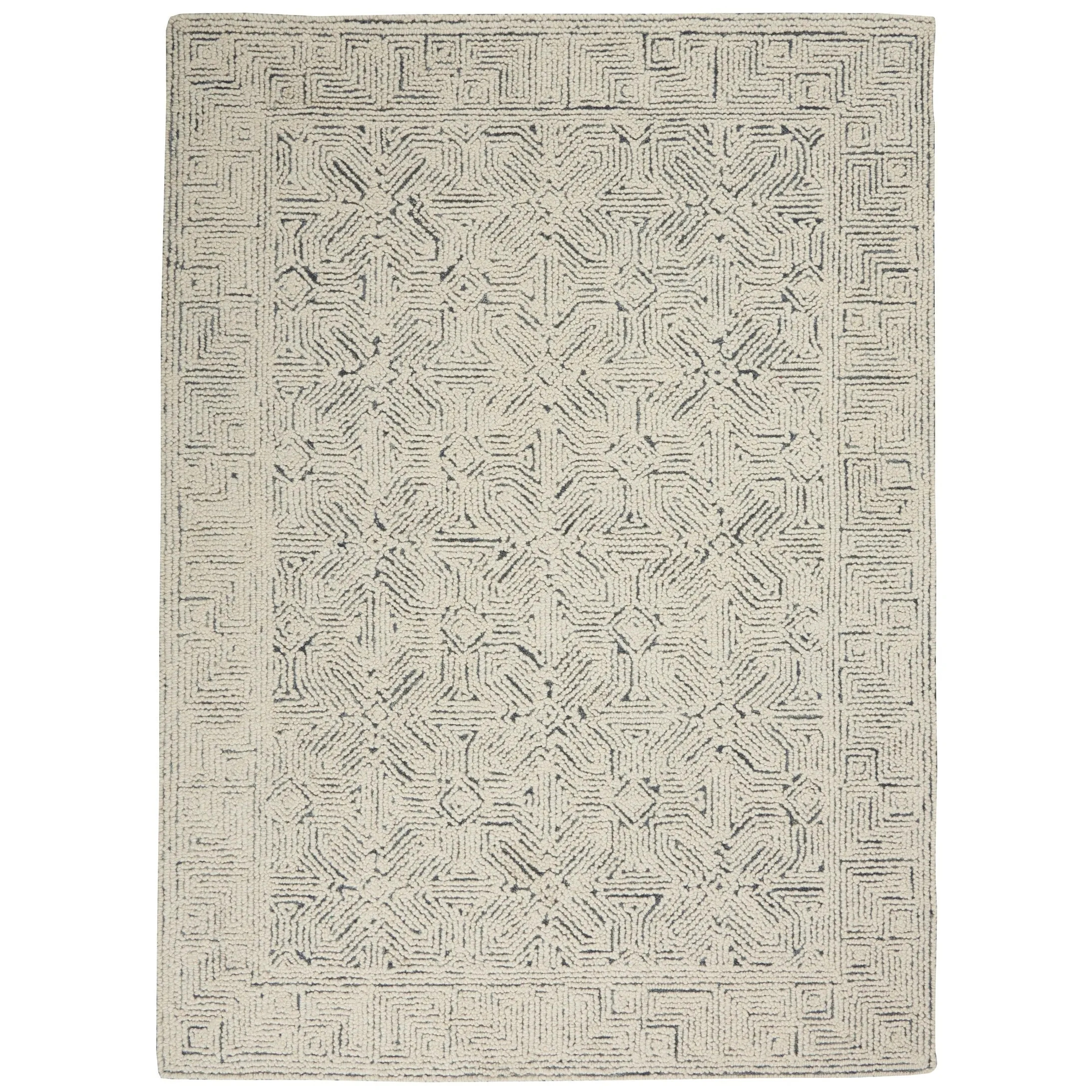 Nourison Vail Geometric Textured Wool Area Rug