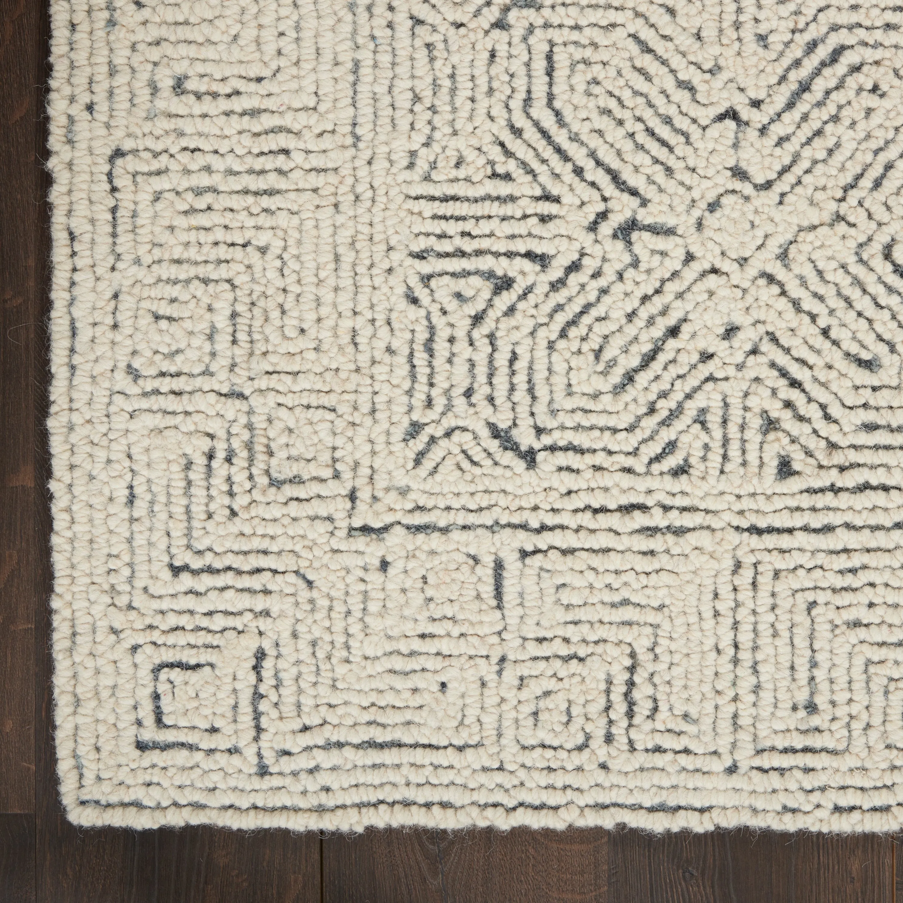 Nourison Vail Geometric Textured Wool Area Rug