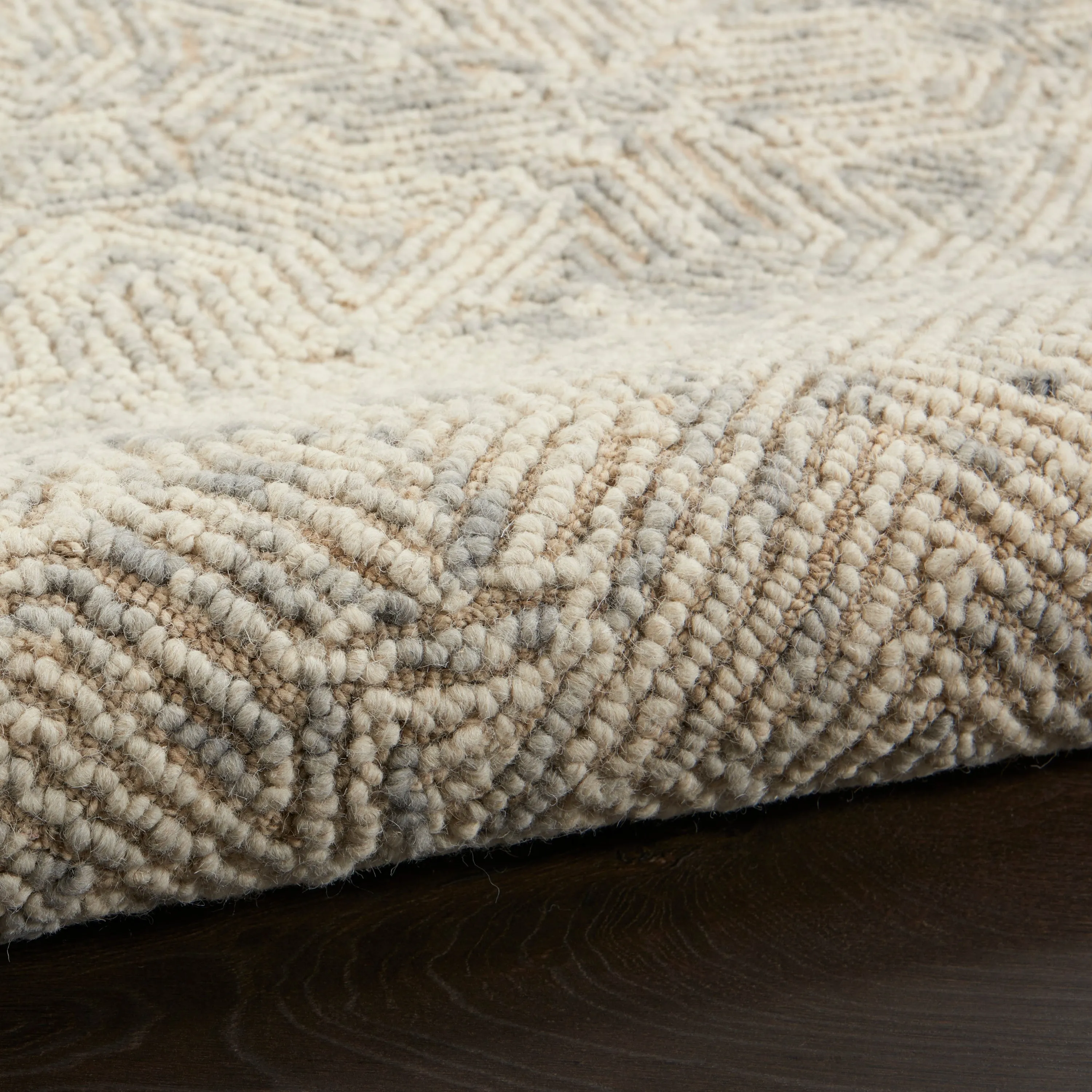Nourison Vail Geometric Textured Wool Area Rug