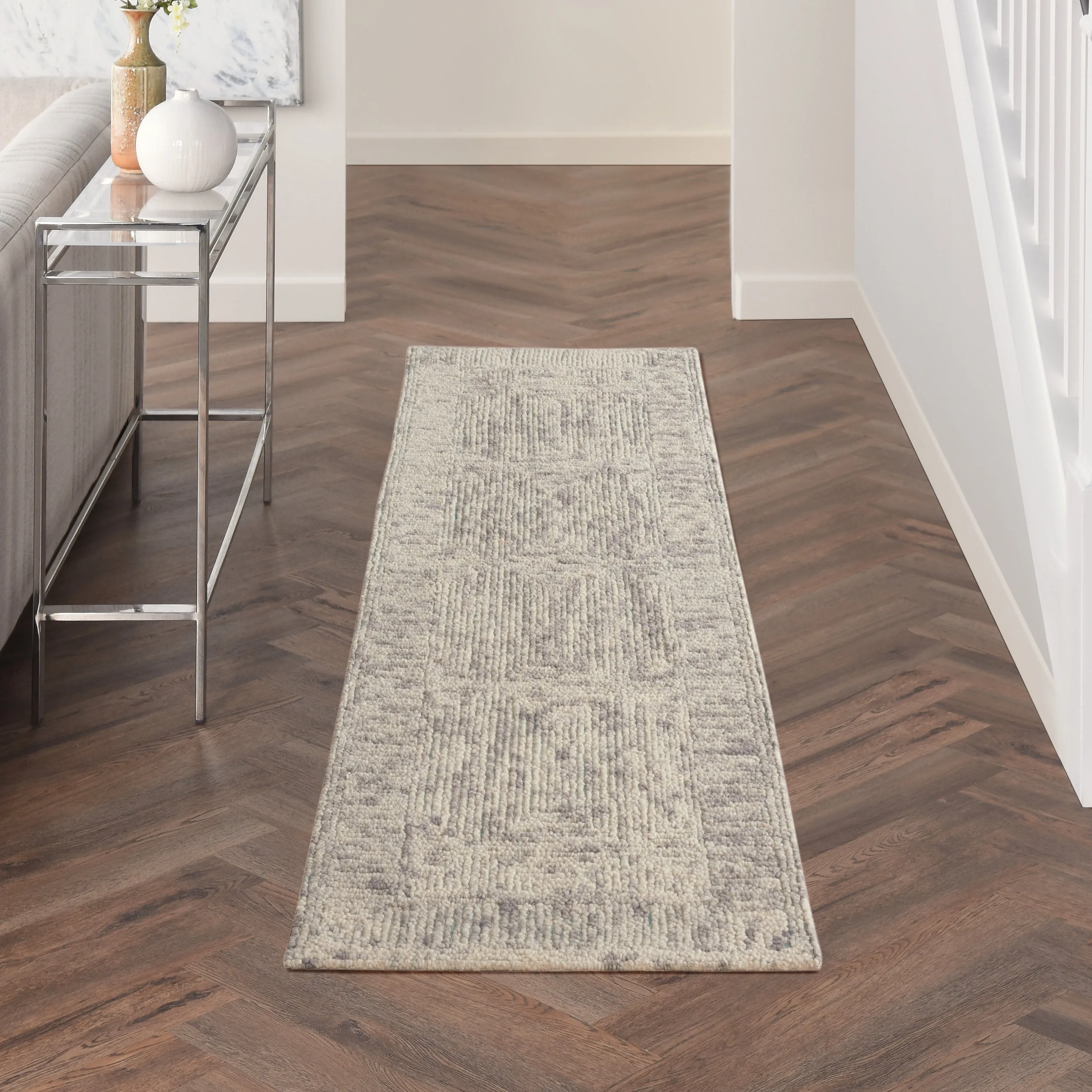 Nourison Vail Textured Modern Hand-tufted Looped Wool Area Rug