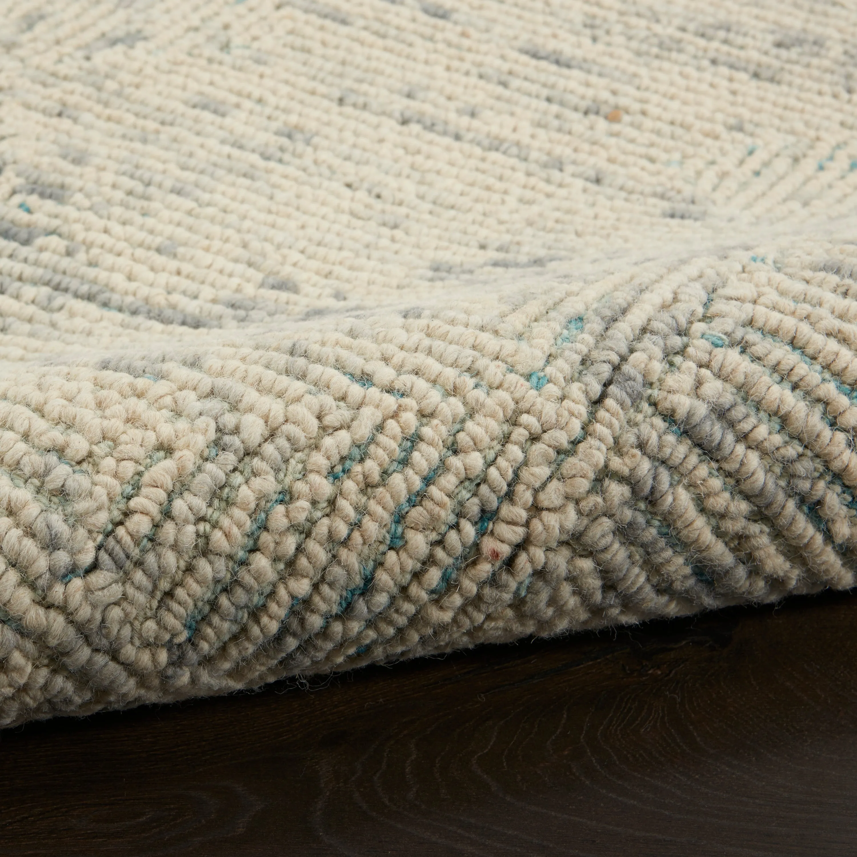 Nourison Vail Textured Modern Hand-tufted Looped Wool Area Rug
