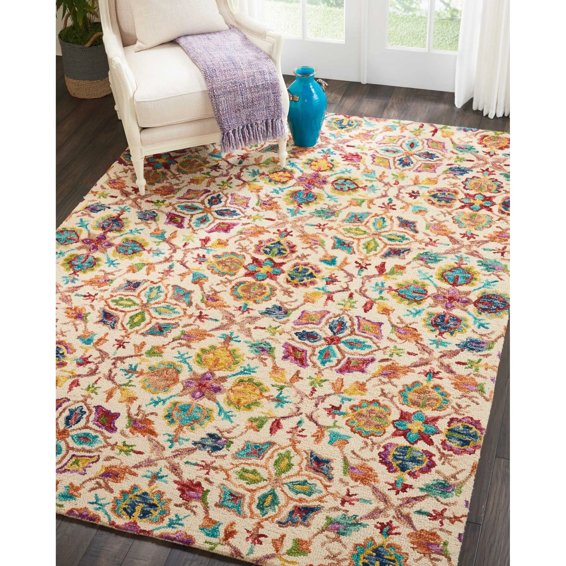 Nourison Vivid Hand-tufted Floral Wool Area Rug