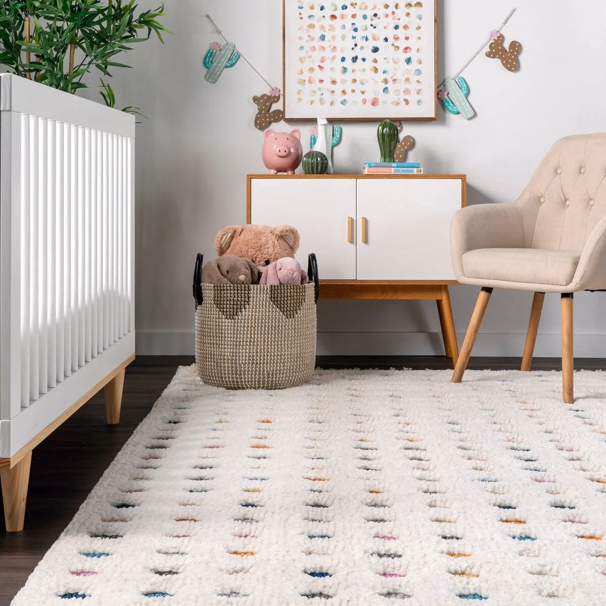 Nuloom Aurelia Dotted High-Low Kids Area Rug