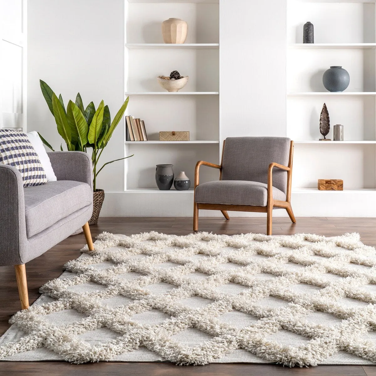 Nuloom Francene Diamond Trellis Shag Area Rug