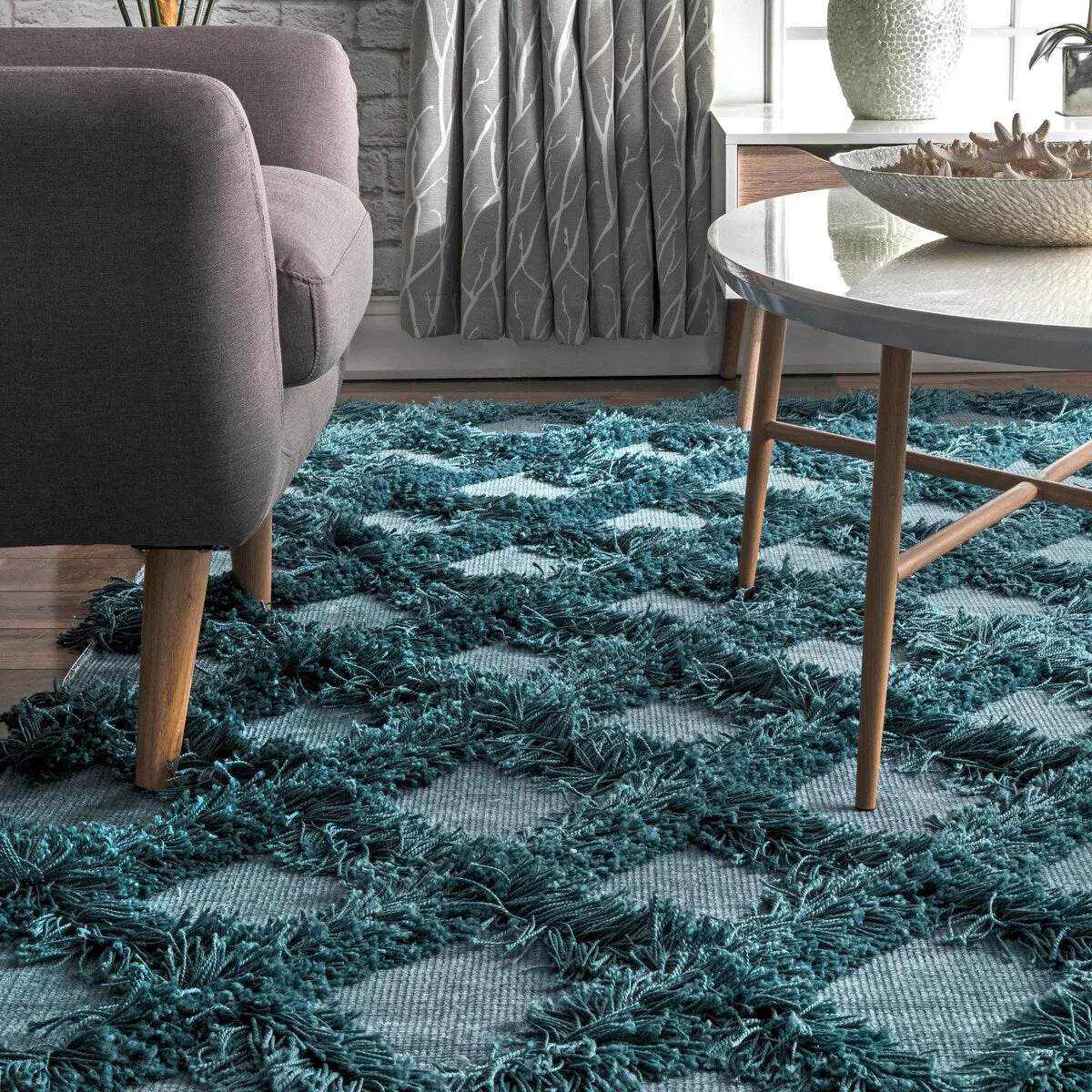 Nuloom Francene Diamond Trellis Shag Area Rug