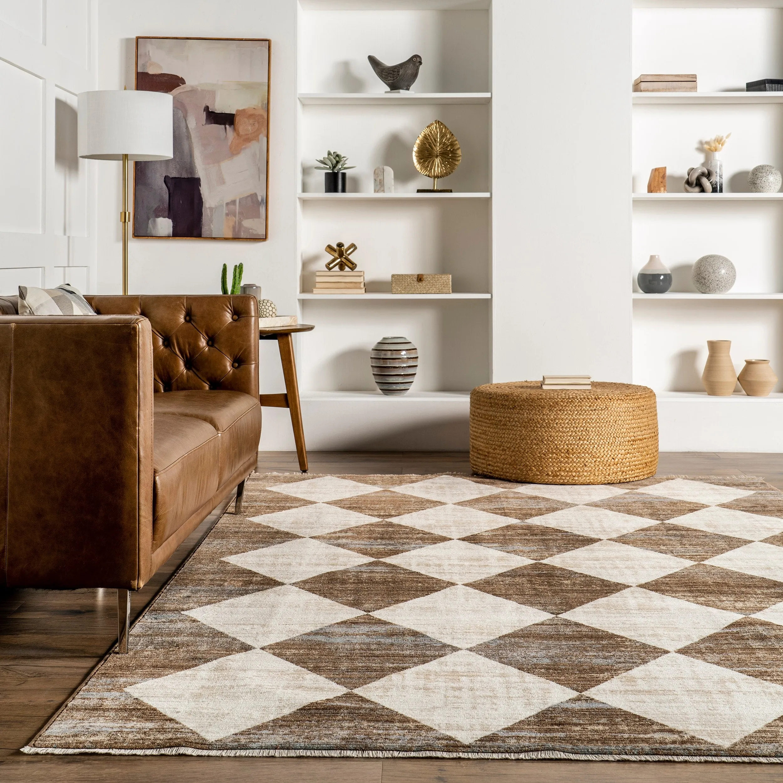 Nuloom Joseline Checkered Fringe Area Rug