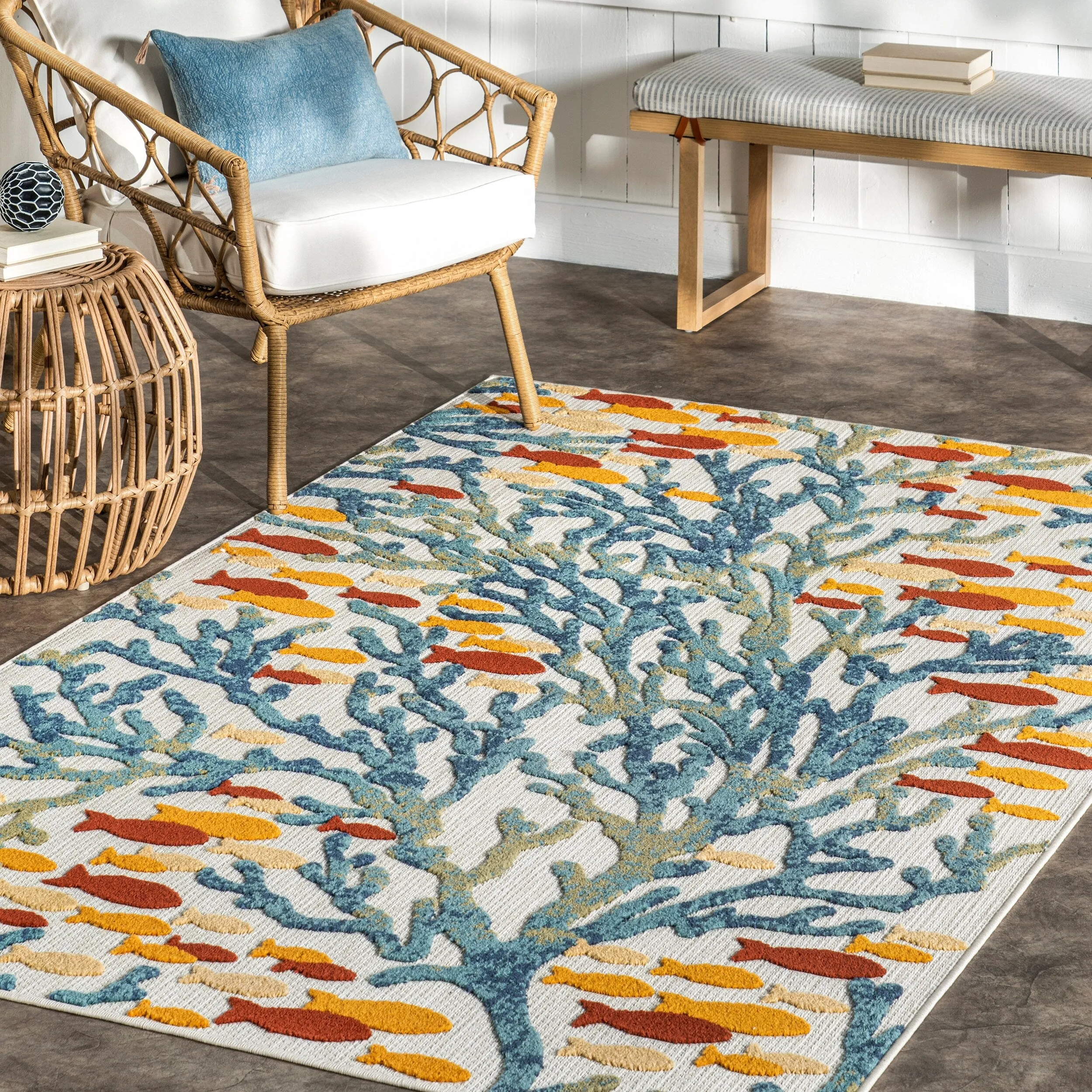 Nuloom Lidia Nautical Coral Indoor/Outdoor Area Rug