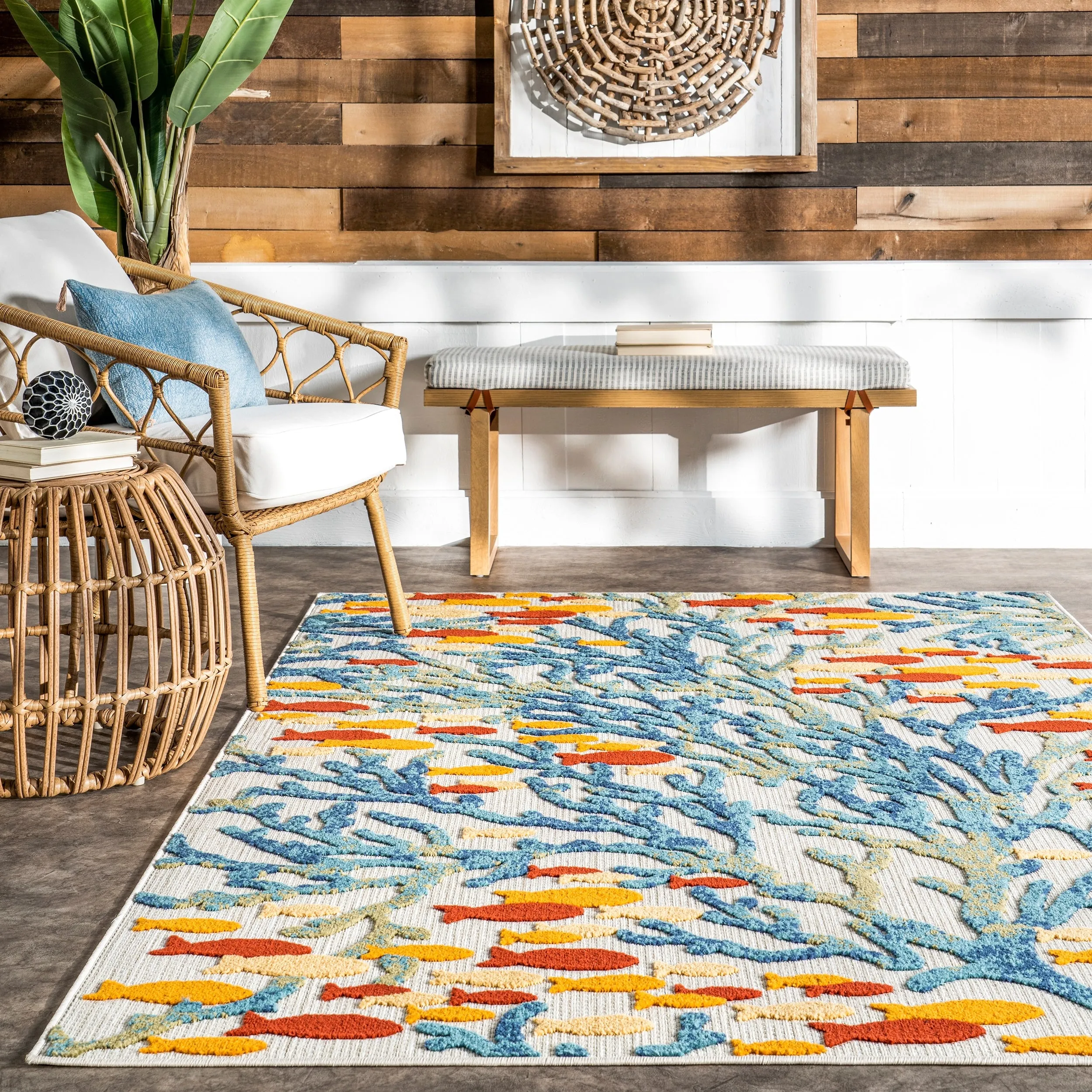 Nuloom Lidia Nautical Coral Indoor/Outdoor Area Rug