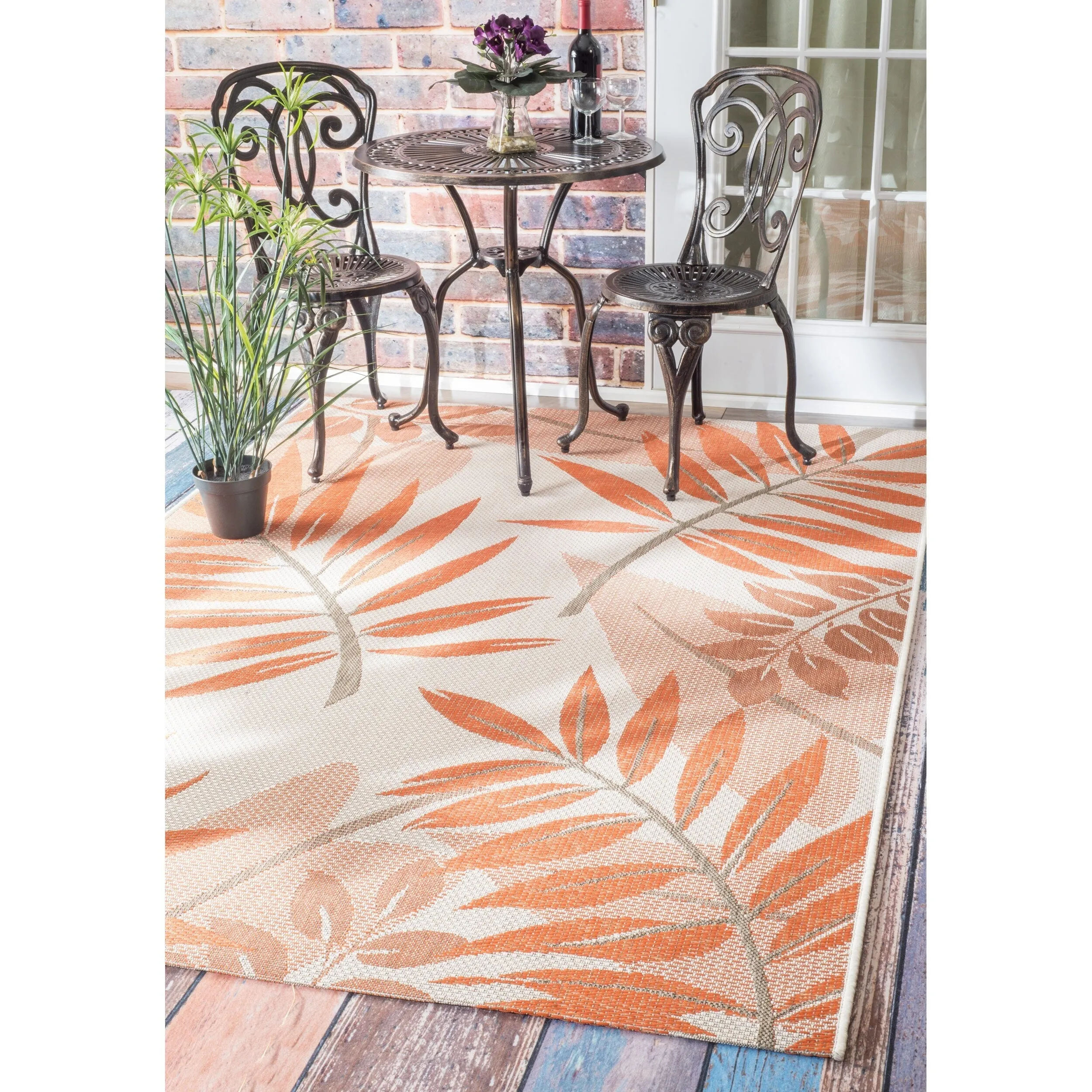 Nuloom Modern Floral Outdoor/ Indoor Porch Area Rug