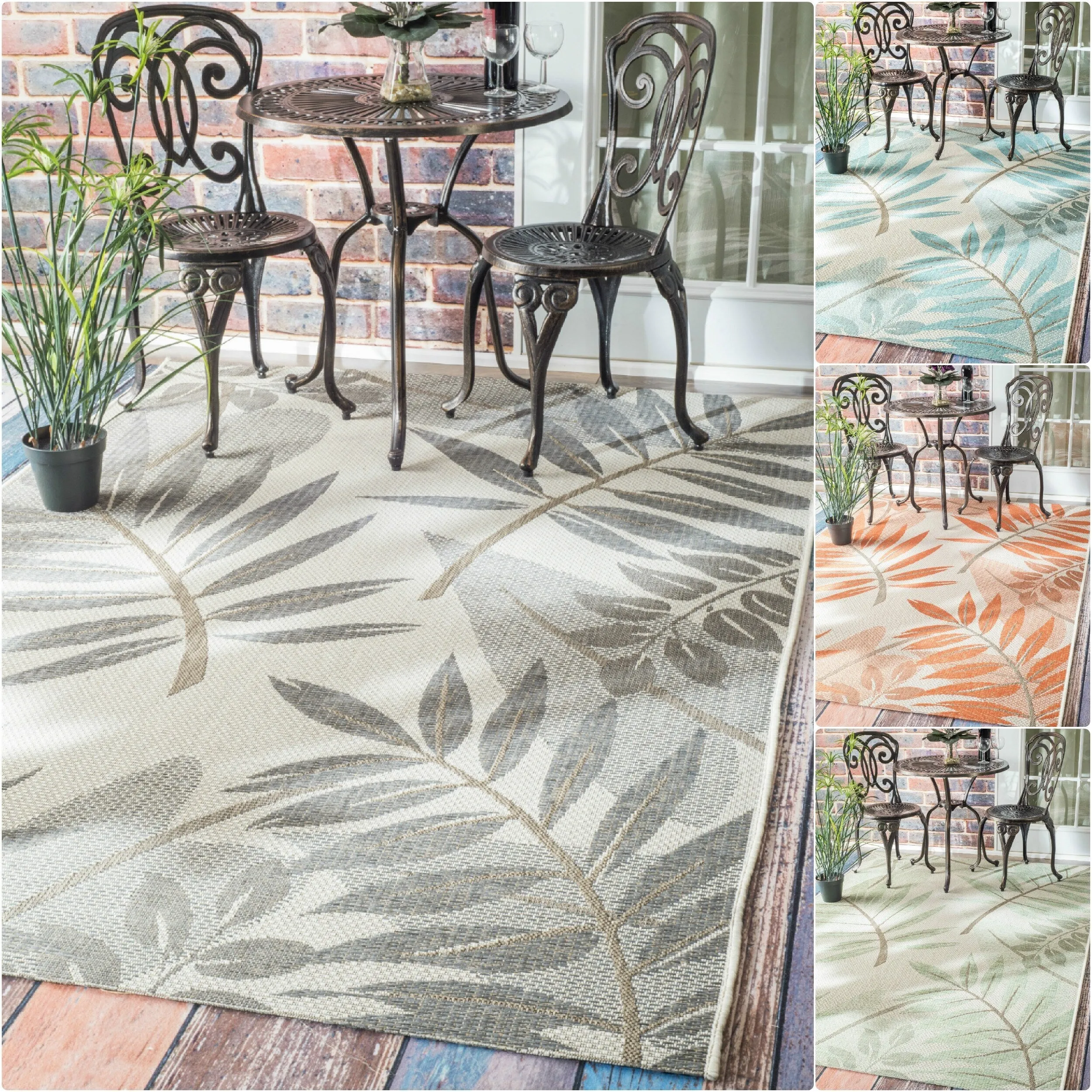 Nuloom Modern Floral Outdoor/ Indoor Porch Area Rug