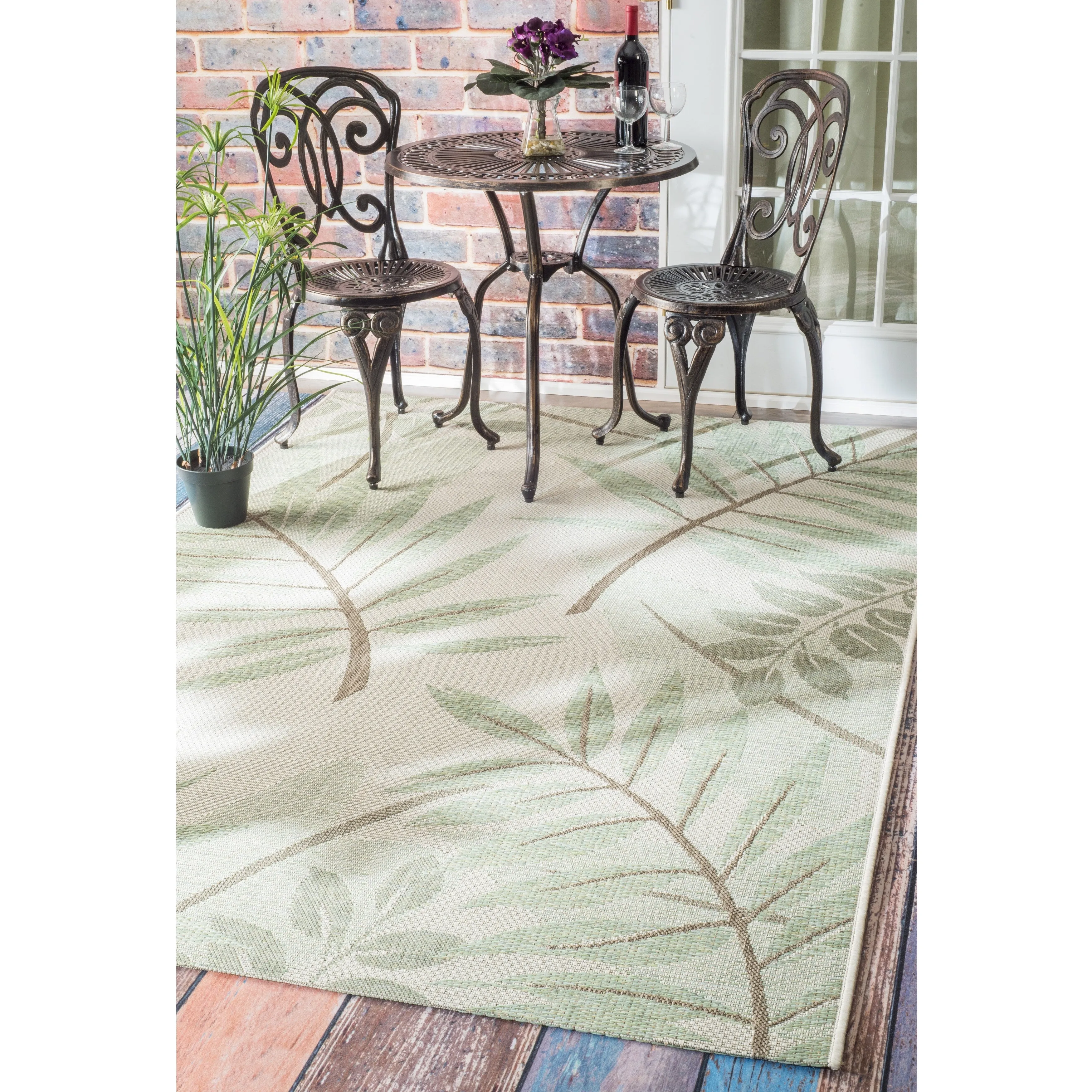 Nuloom Modern Floral Outdoor/ Indoor Porch Area Rug