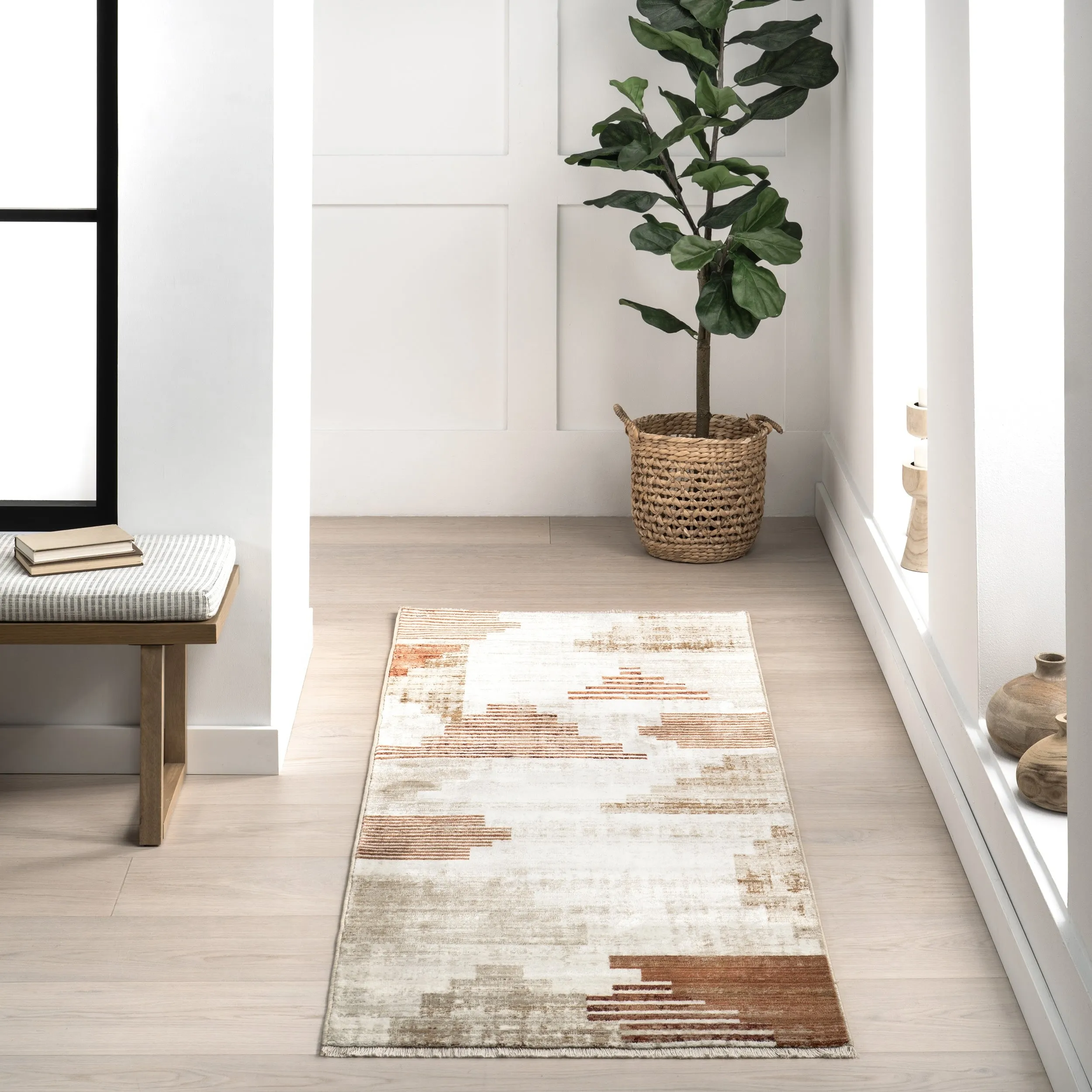 Nuloom Vickie Abstract Fringe Area Rug