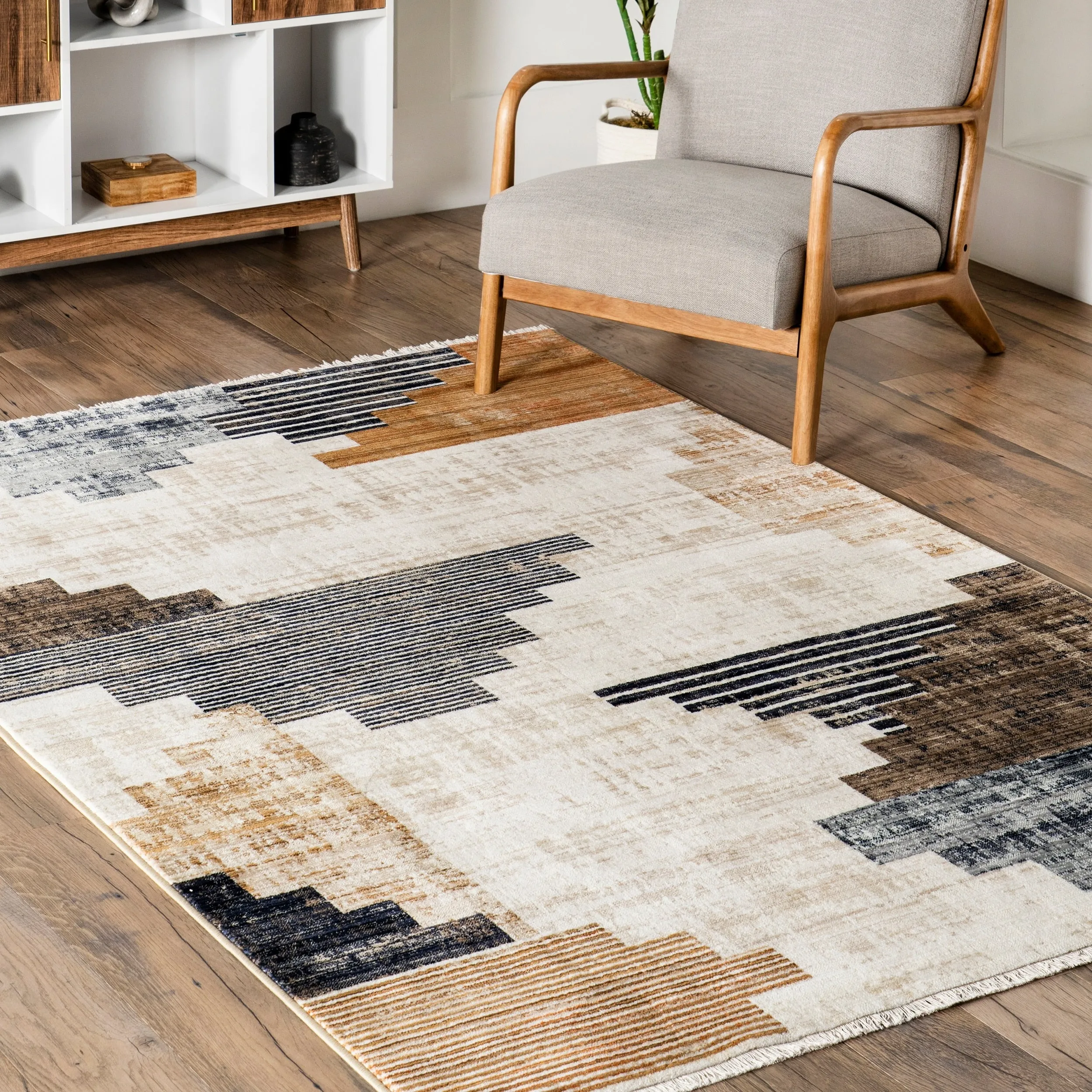 Nuloom Vickie Abstract Fringe Area Rug