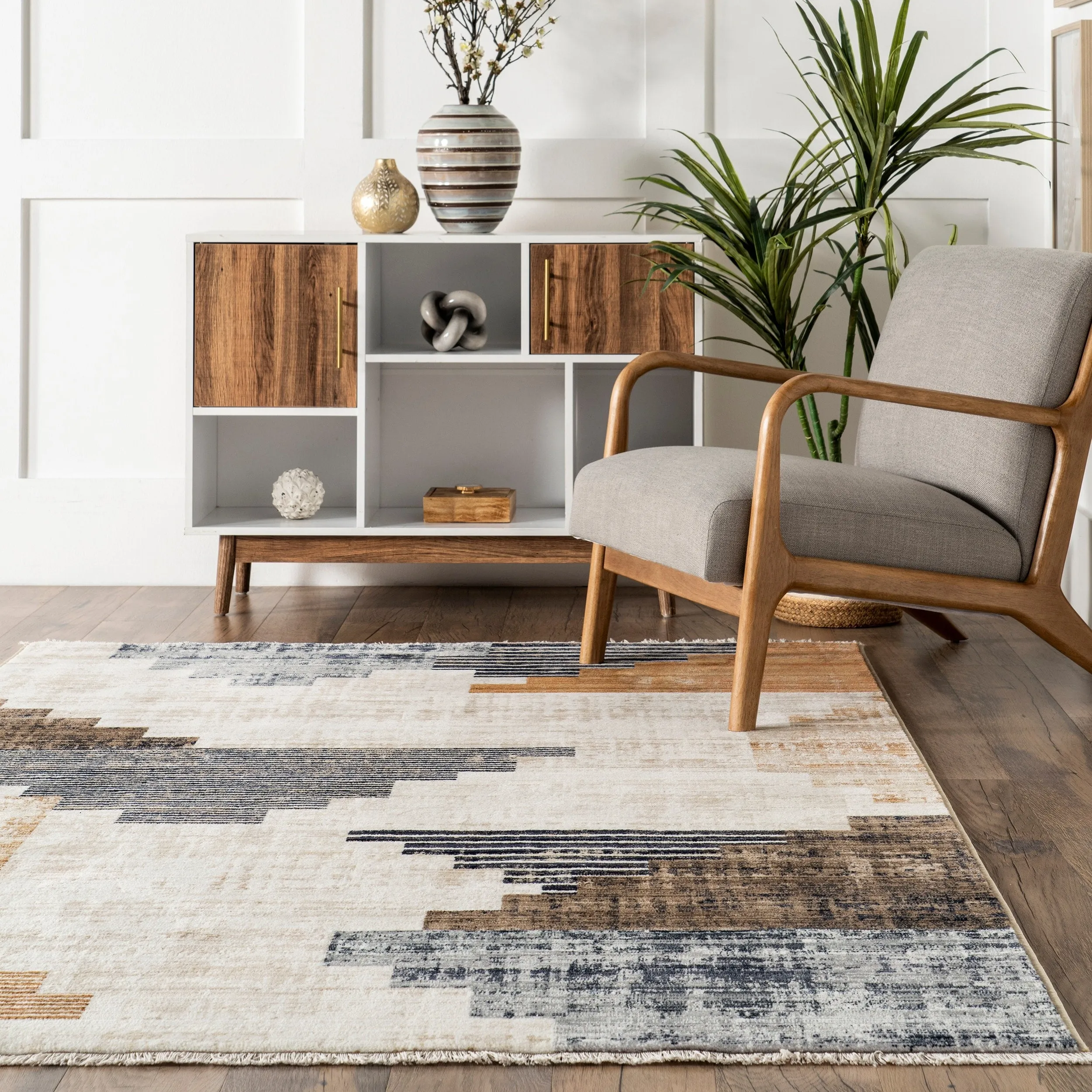 Nuloom Vickie Abstract Fringe Area Rug
