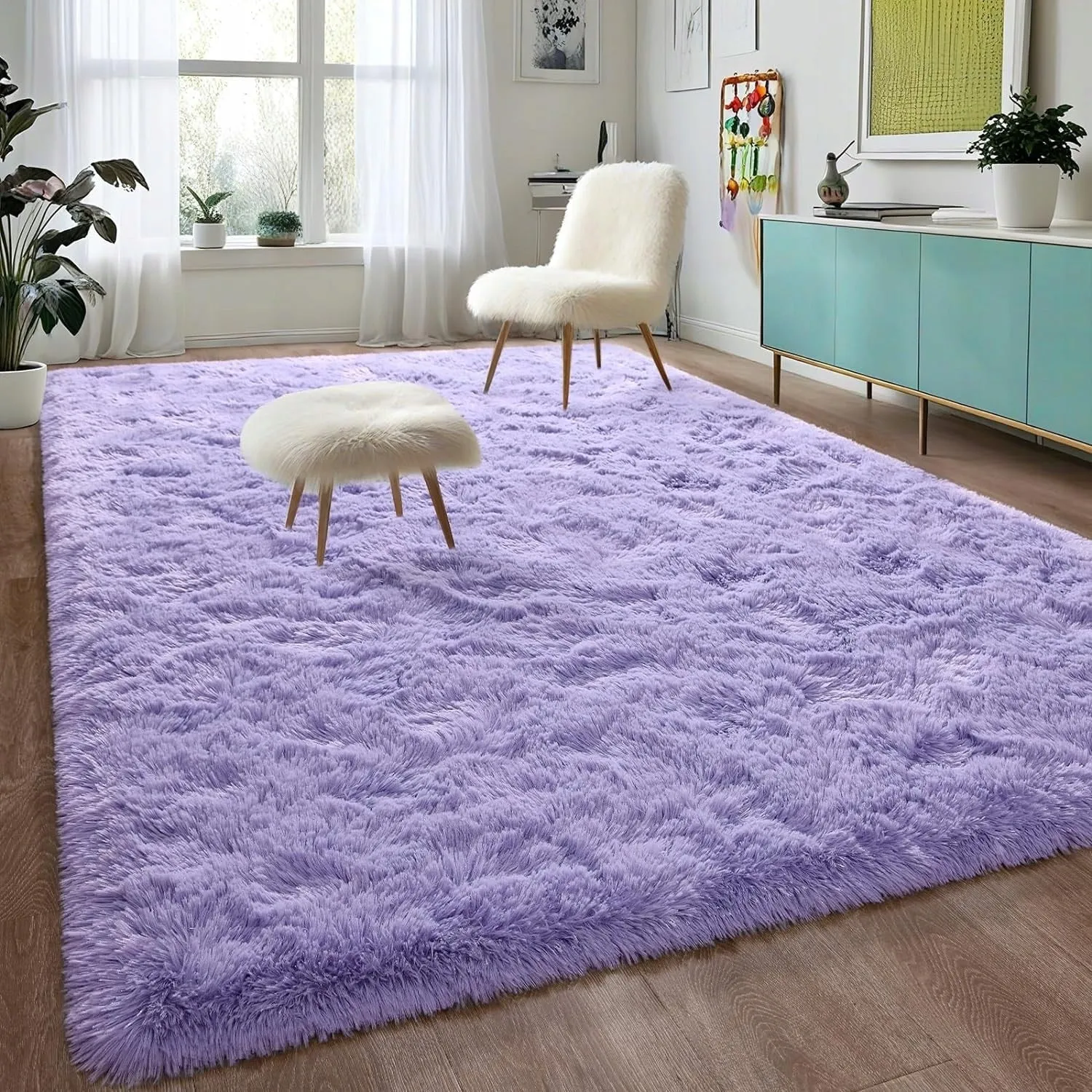 Nursery Decor Area Rug Fuzzy Carpet for Kids Children Play Mat