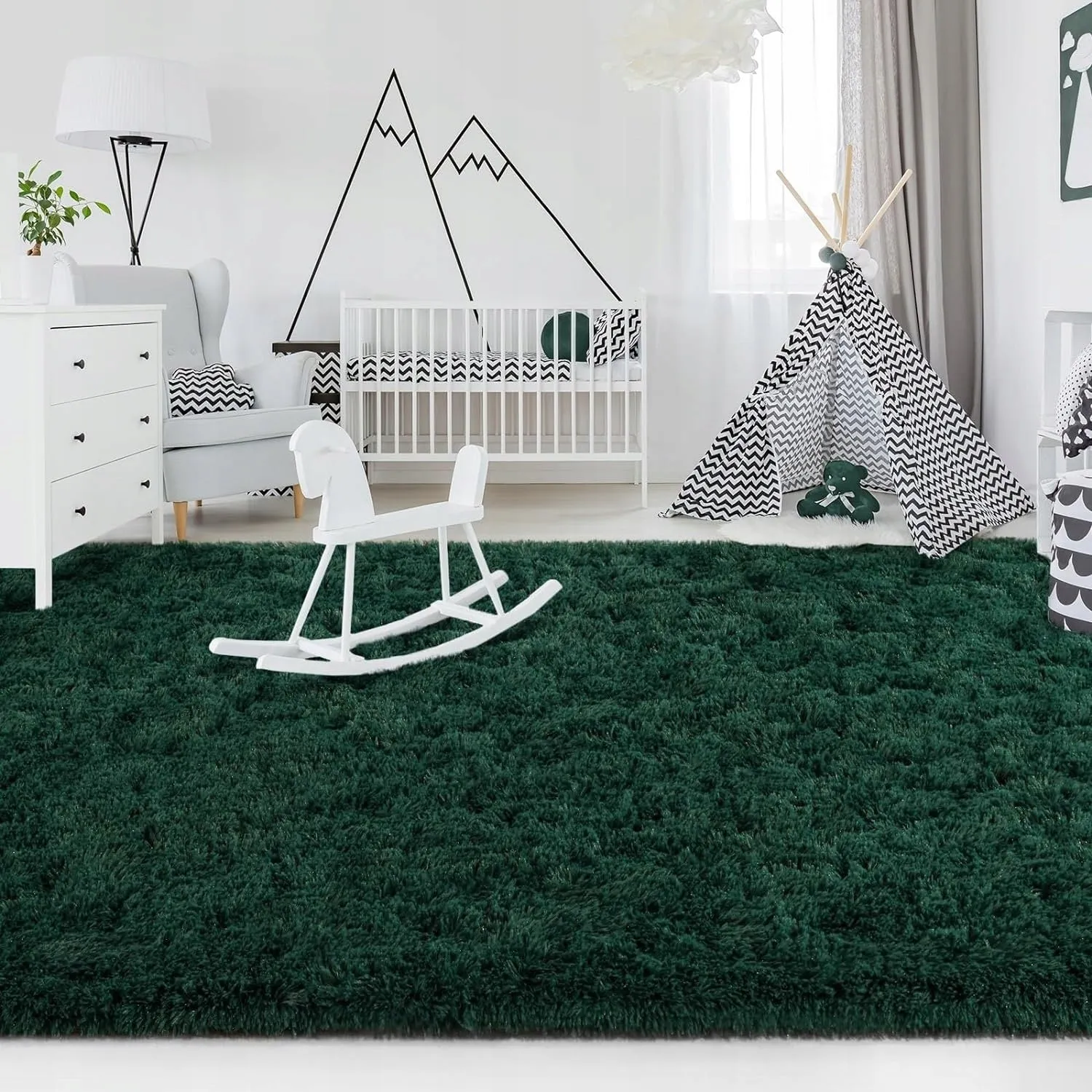 Nursery Decor Area Rug Fuzzy Carpet for Kids Children Play Mat