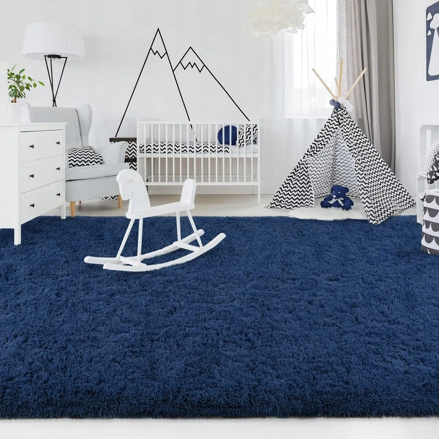 Nursery Decor Area Rug Fuzzy Carpet for Kids Children Play Mat