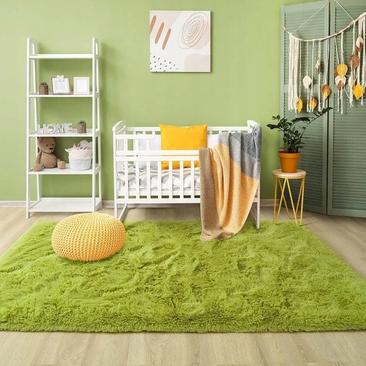 Nursery Decor Area Rug Fuzzy Carpet for Kids Children Play Mat