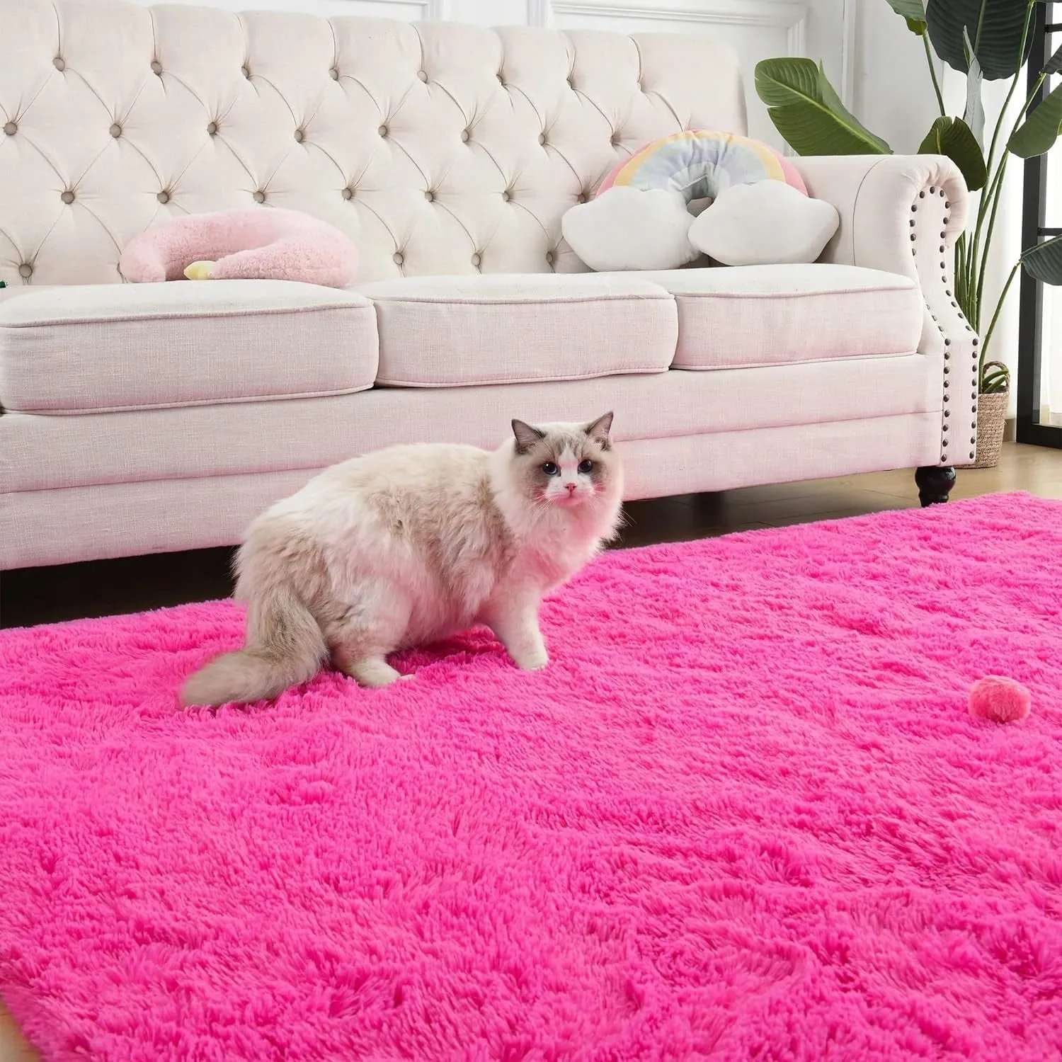 Nursery Decor Area Rug Fuzzy Carpet for Kids Children Play Mat