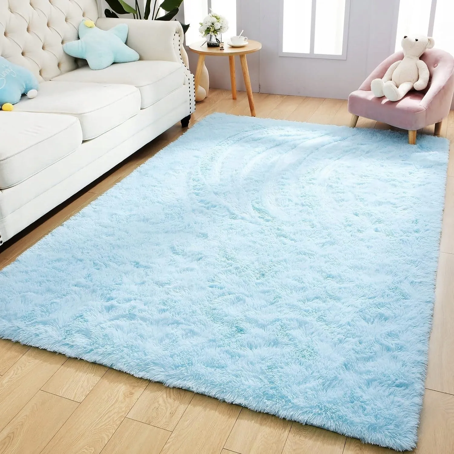 Nursery Decor Area Rug Fuzzy Carpet for Kids Children Play Mat