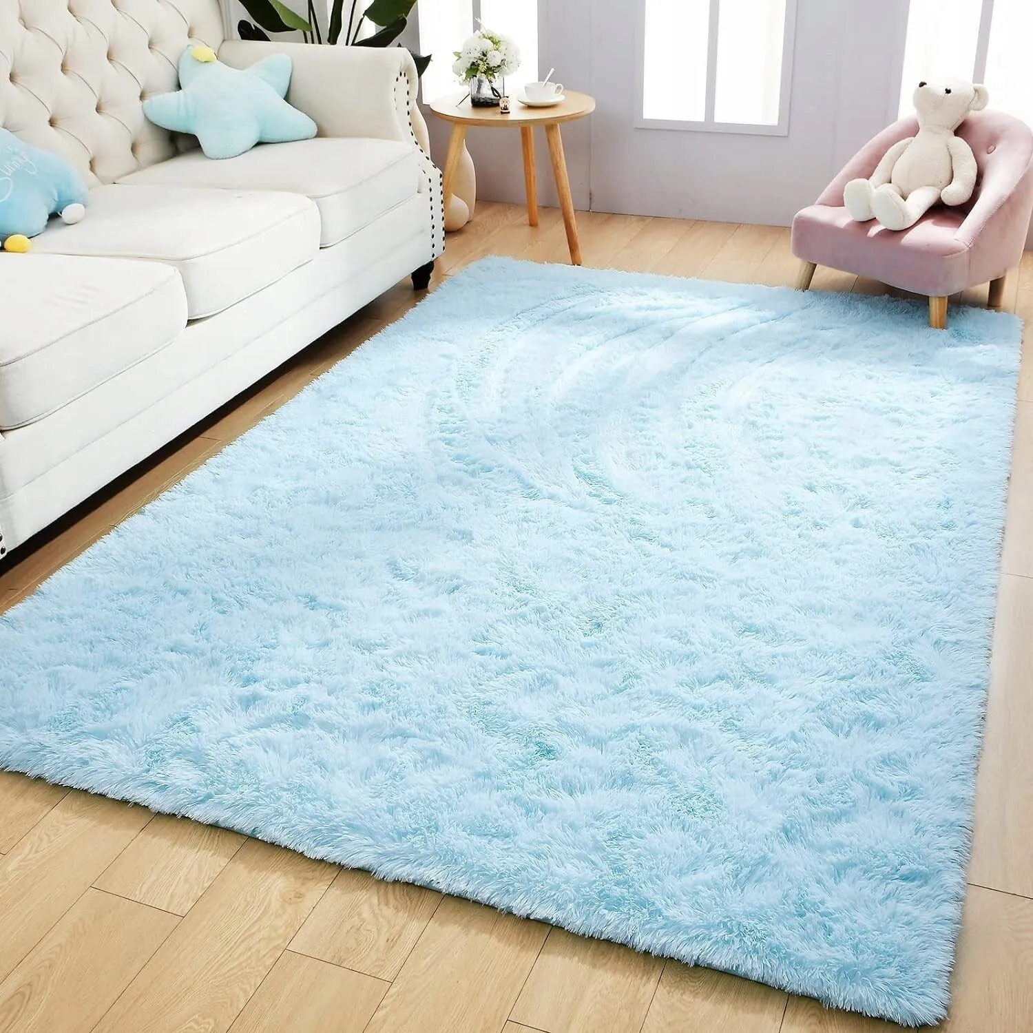 Nursery Decor Area Rug Fuzzy Carpet for Kids Children Play Mat
