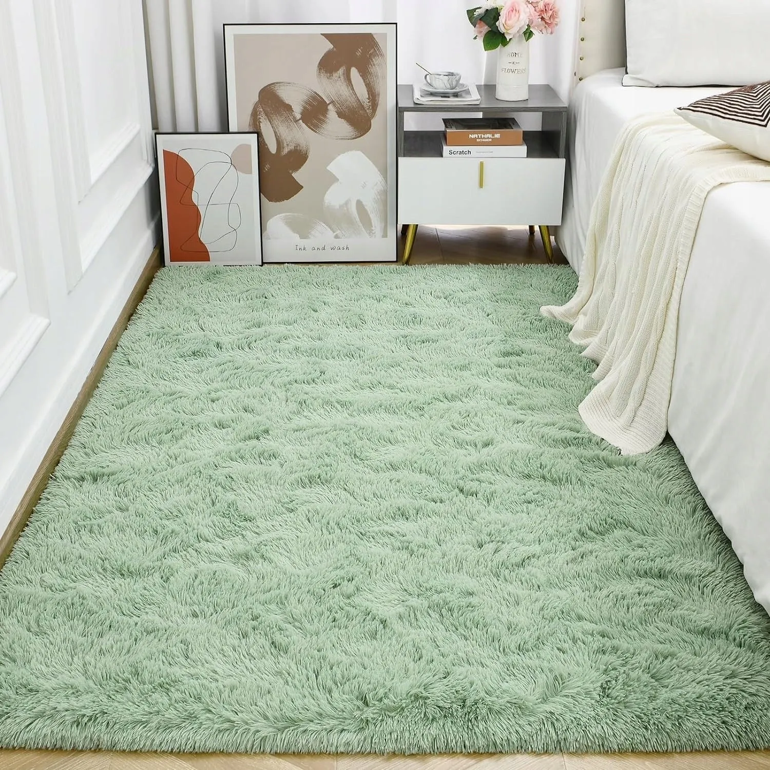 Nursery Decor Area Rug Fuzzy Carpet for Kids Children Play Mat