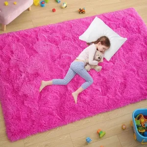 Nursery Decor Area Rug Fuzzy Carpet for Kids Children Play Mat