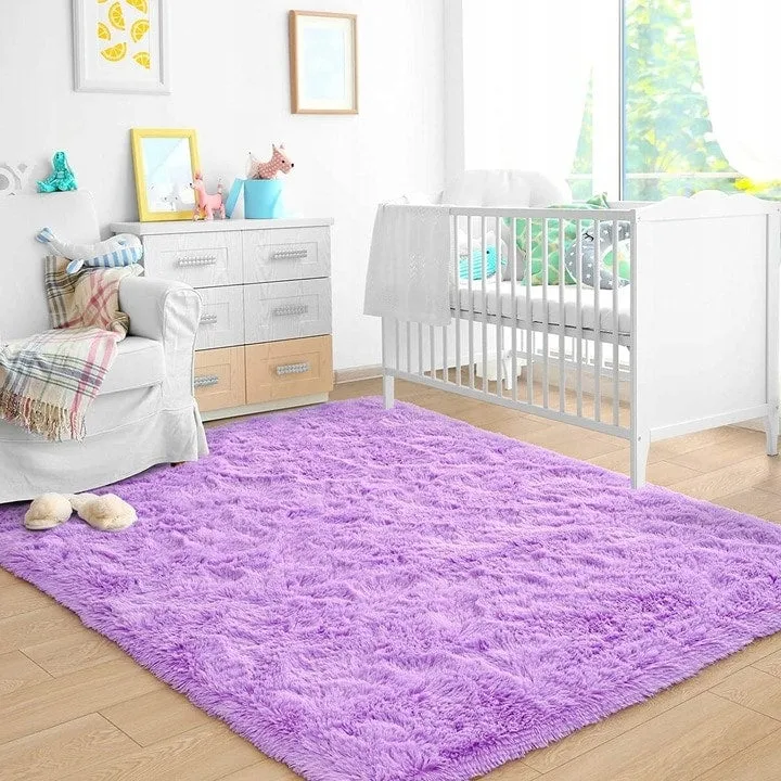 Nursery Decor Area Rug Fuzzy Carpet for Kids Children Play Mat