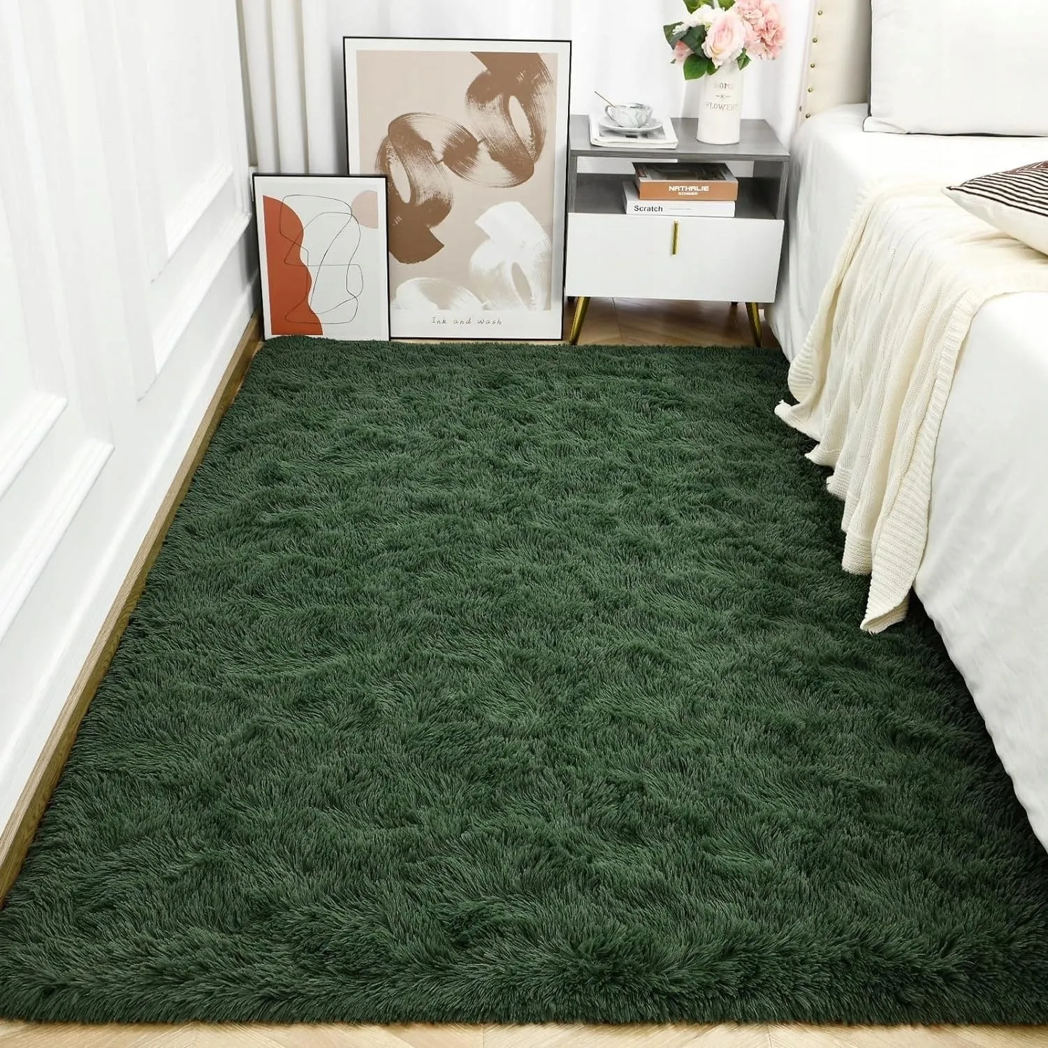 Nursery Decor Area Rug Fuzzy Carpet for Kids Children Play Mat