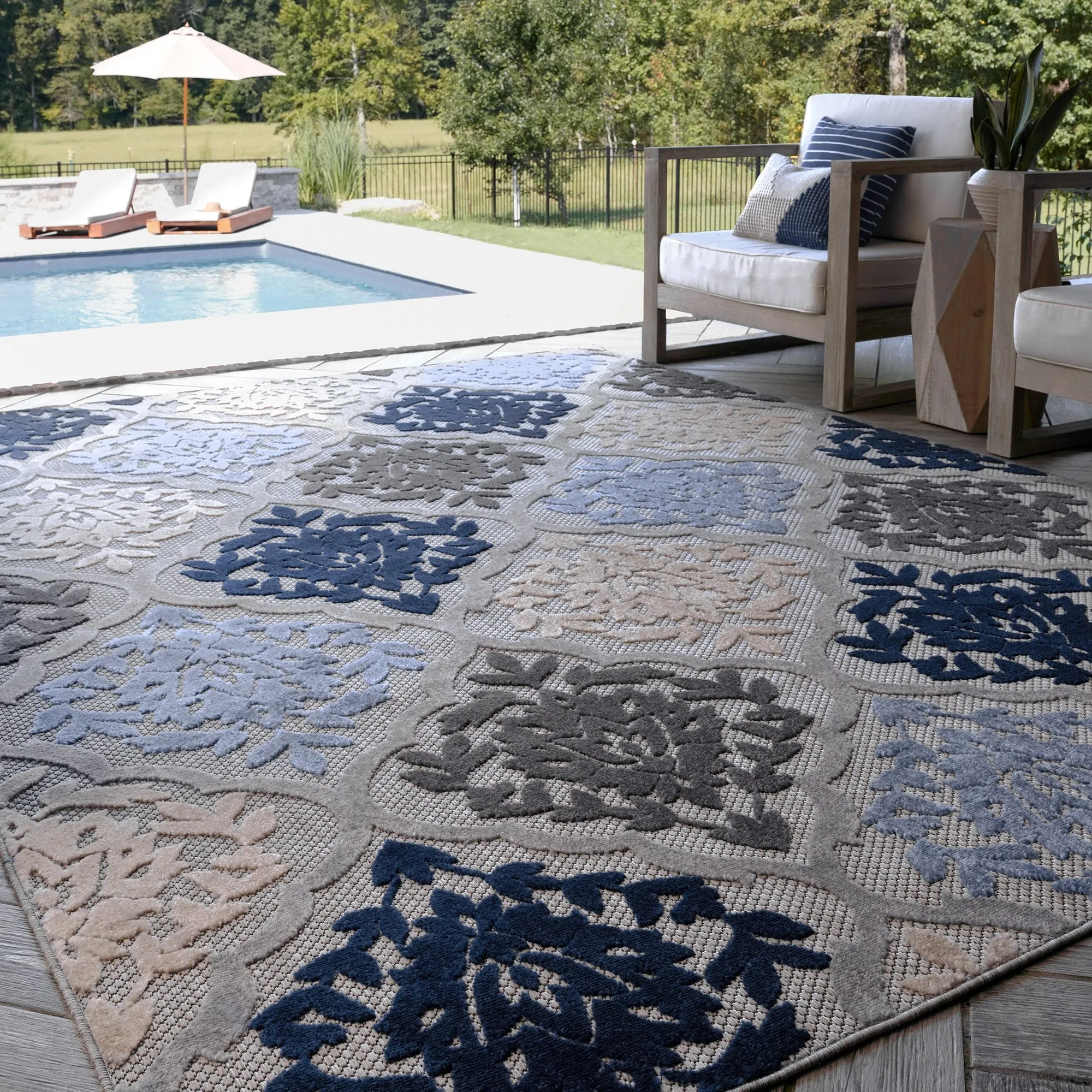 Origin Coastal Medallion Indoor/Outdoor Area Rug
