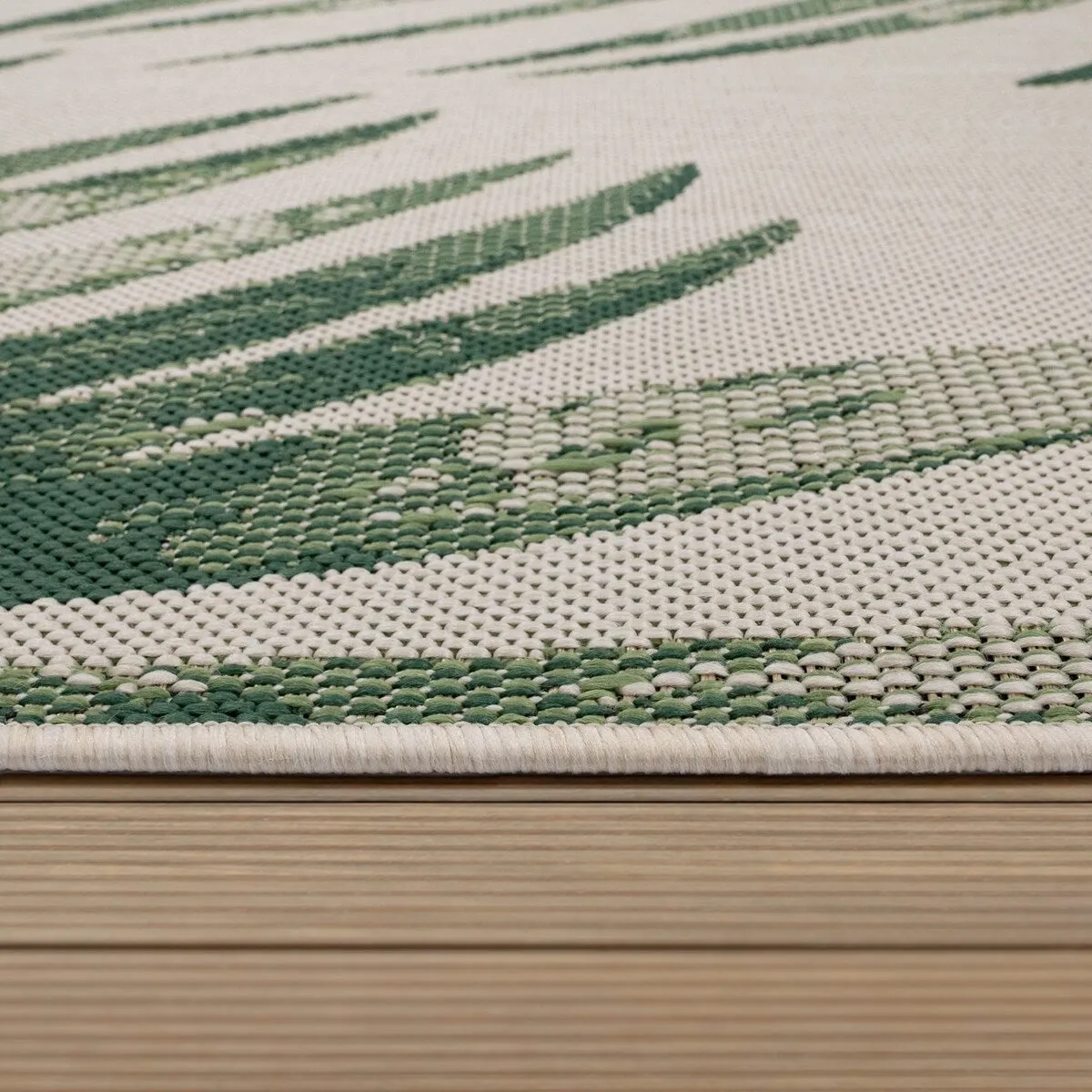 Outdoor Rug with Floral Palm Leaf Design Waterproof