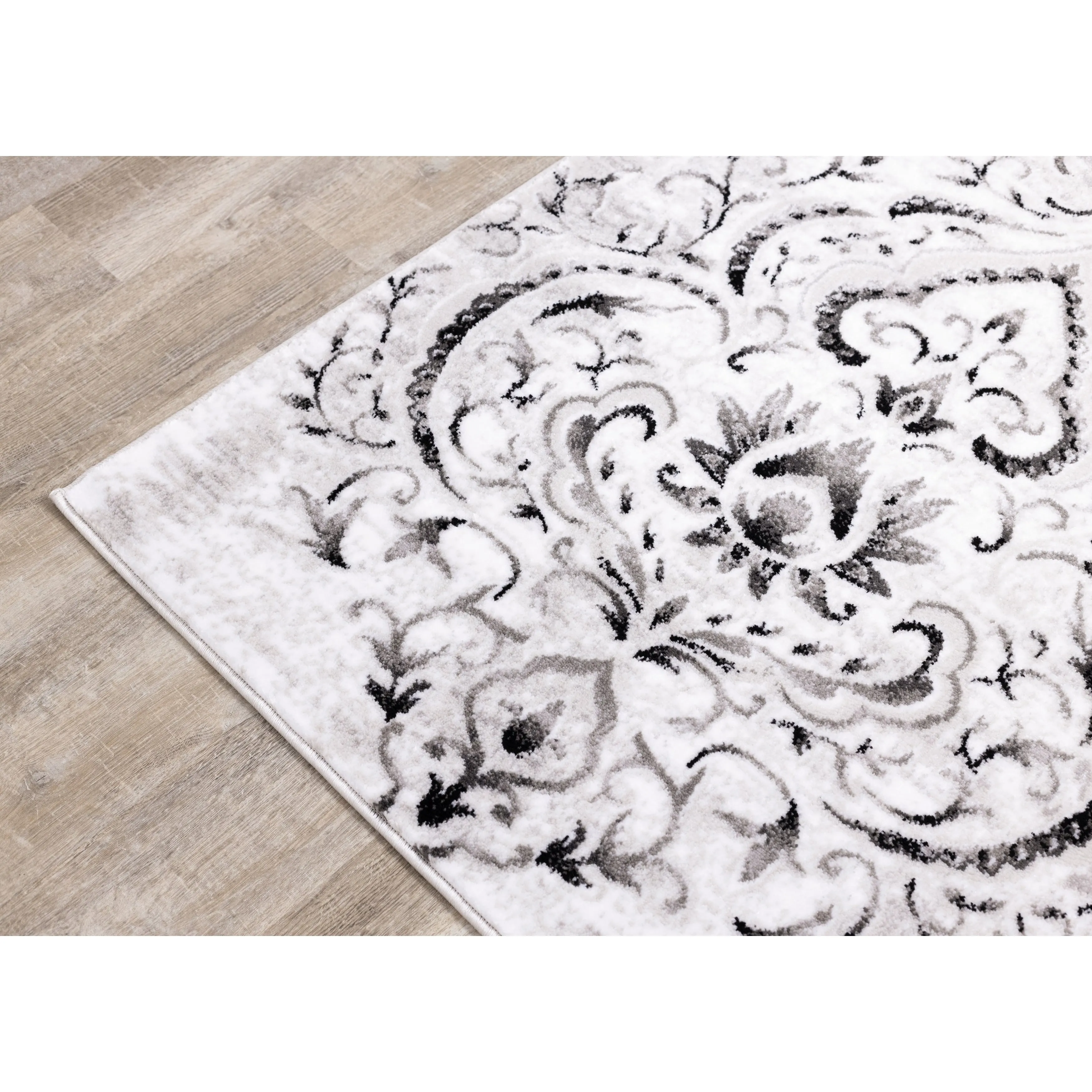 Perry Collection - Venetian Silver Damask Rug