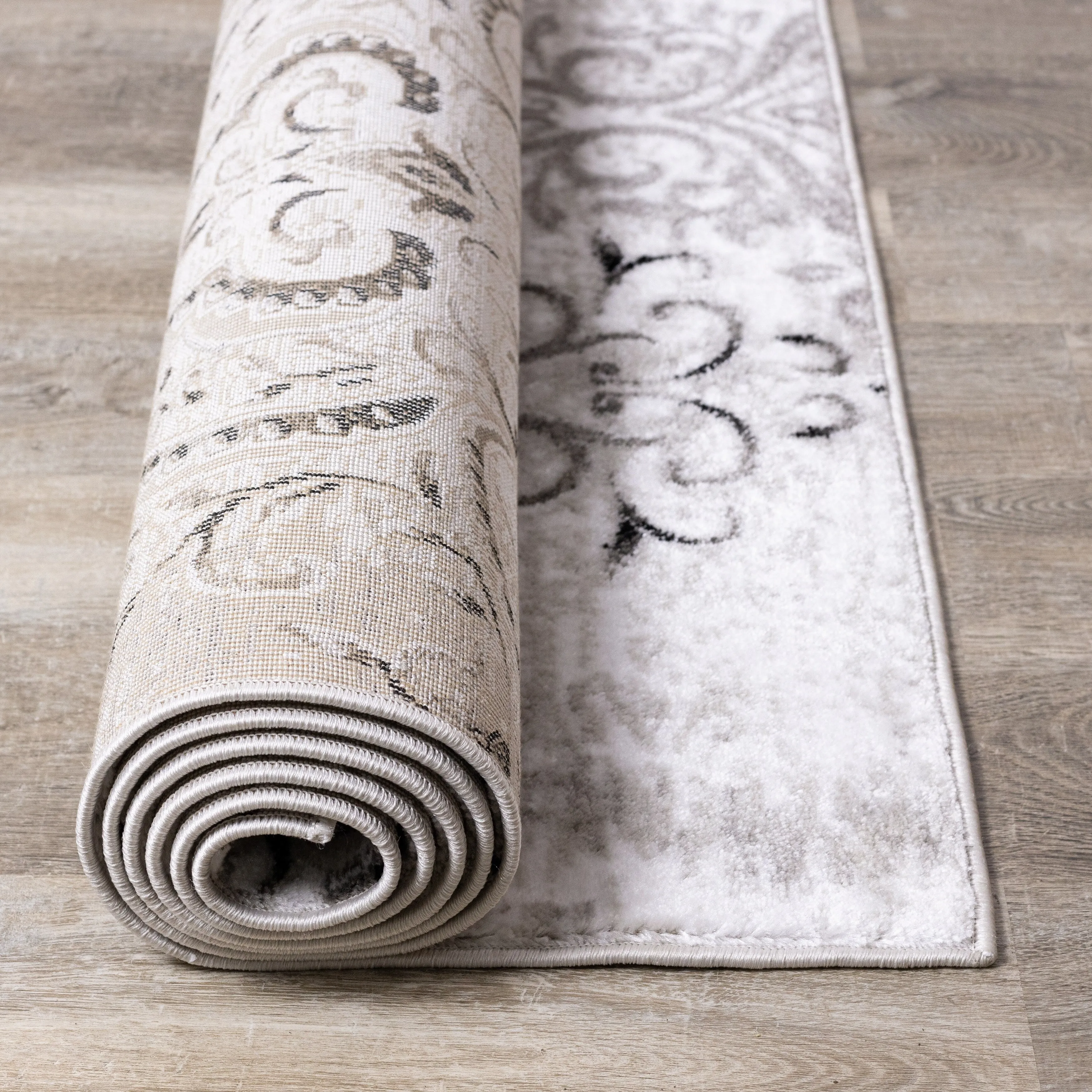 Perry Collection - Venetian Silver Damask Rug