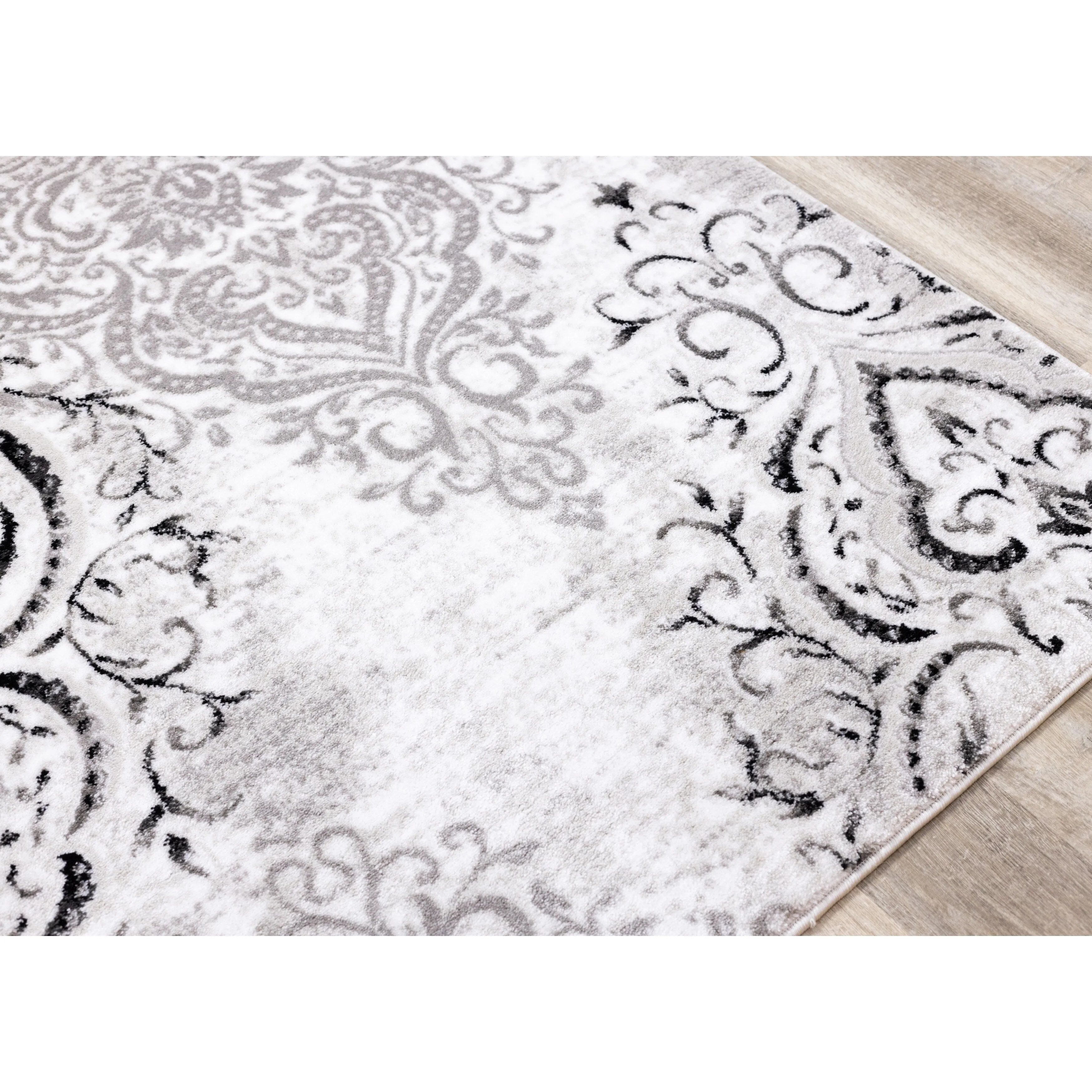 Perry Collection - Venetian Silver Damask Rug