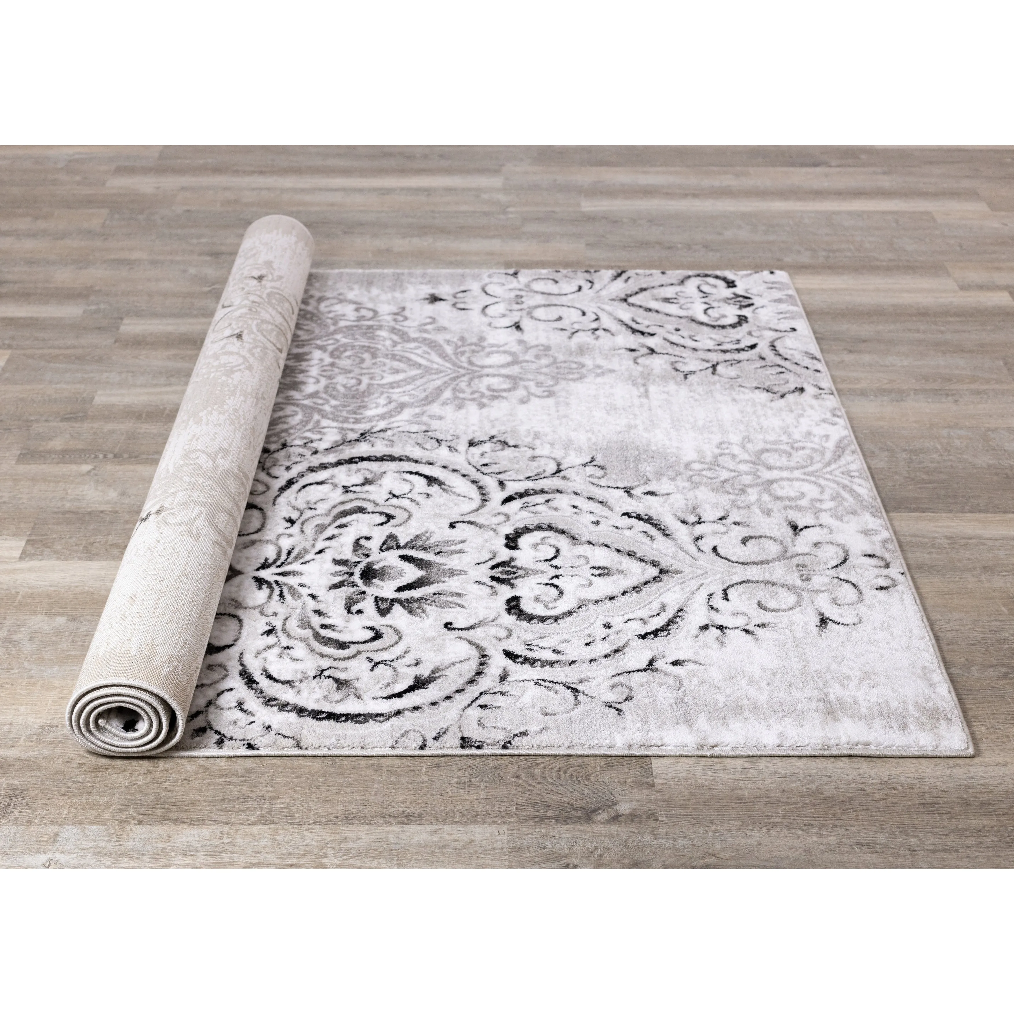 Perry Collection - Venetian Silver Damask Rug