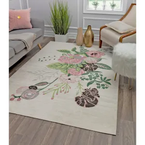 Porch & Den Cady Ivory Floral Area Rug