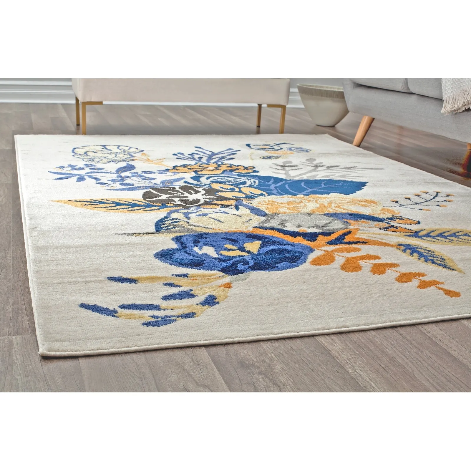 Porch & Den Cady Ivory Floral Area Rug