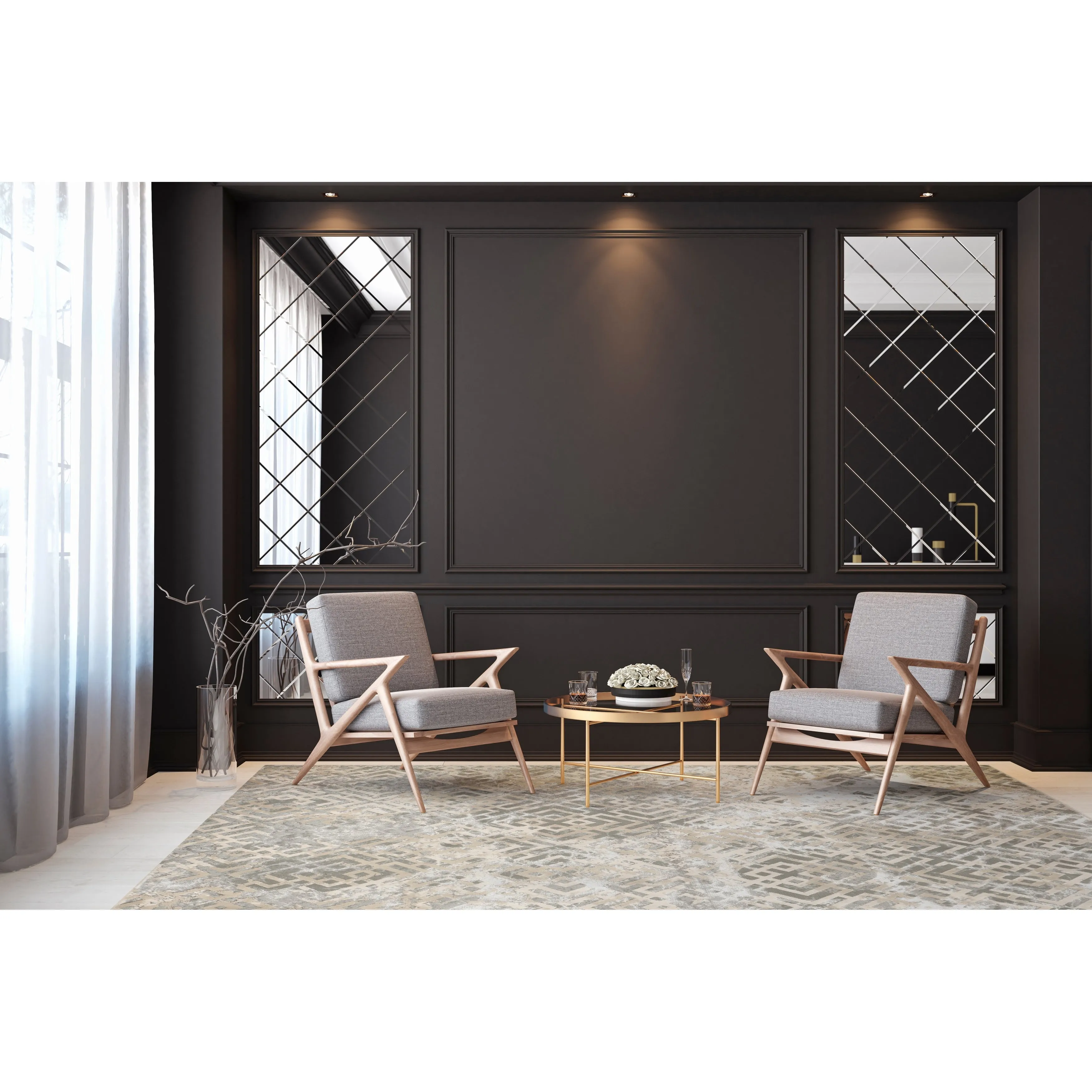Porch & Den Corrine Distressed Marble Rug