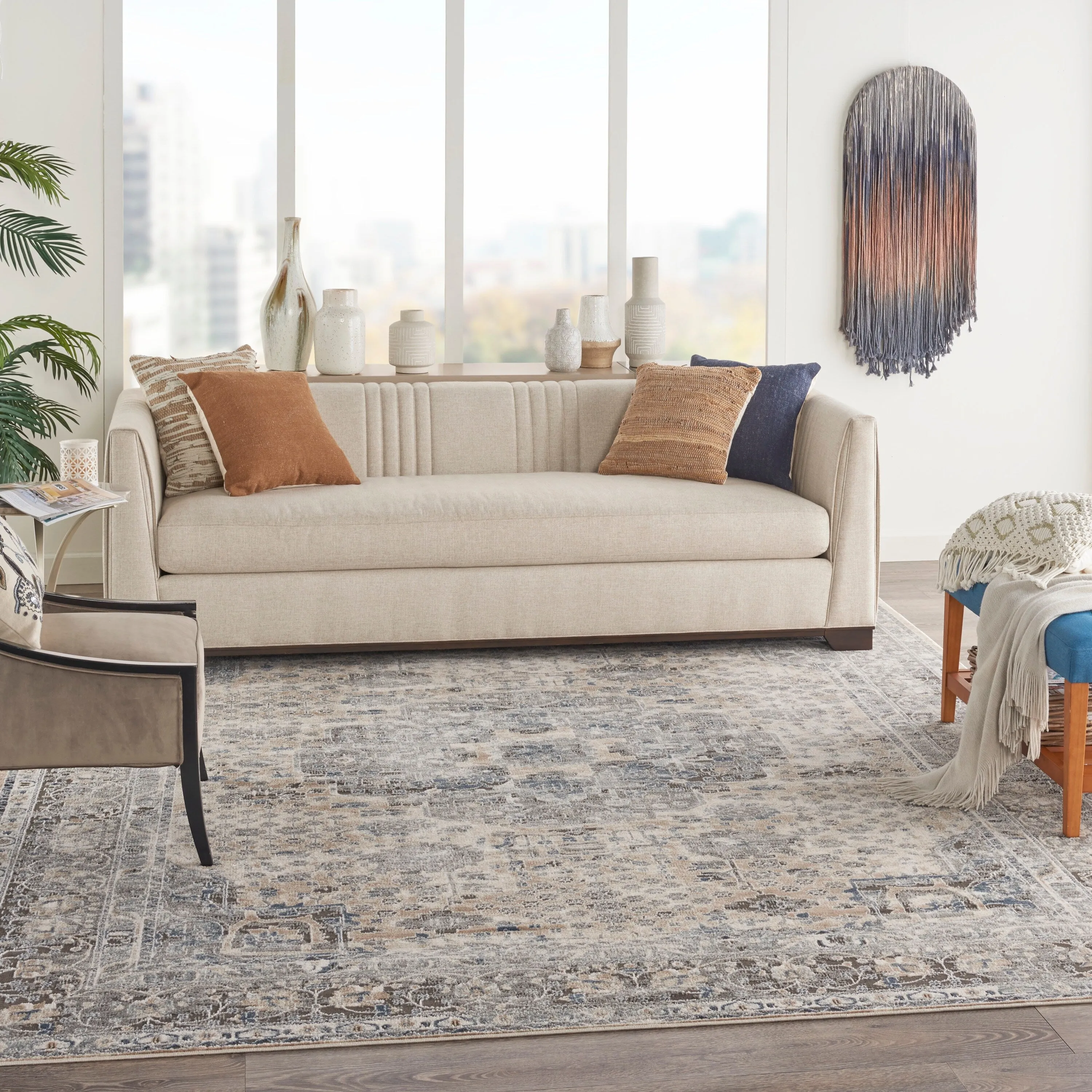 Porch & Den Traditional Bordered Medallion Area Rug