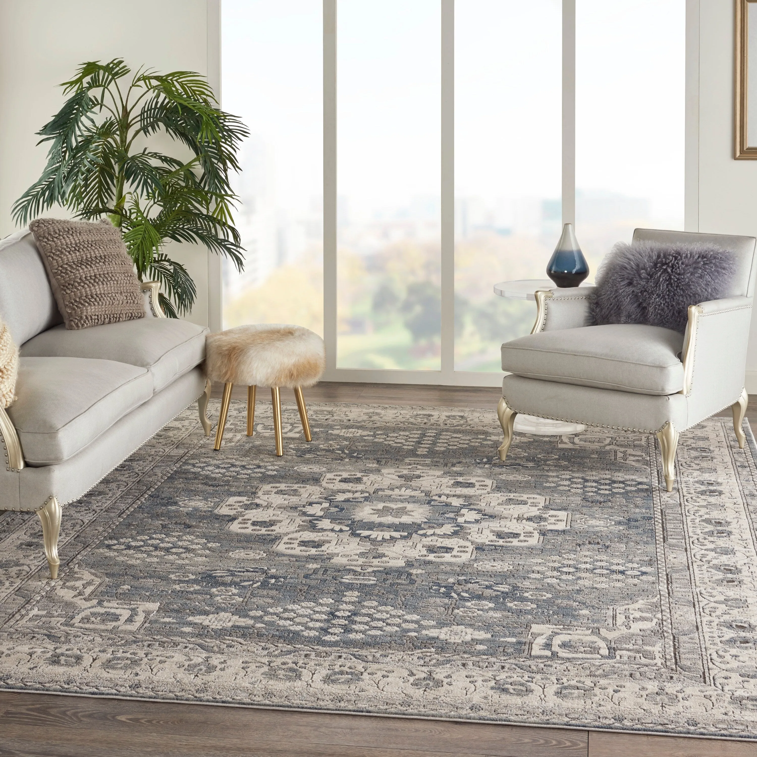 Porch & Den Traditional Bordered Medallion Area Rug