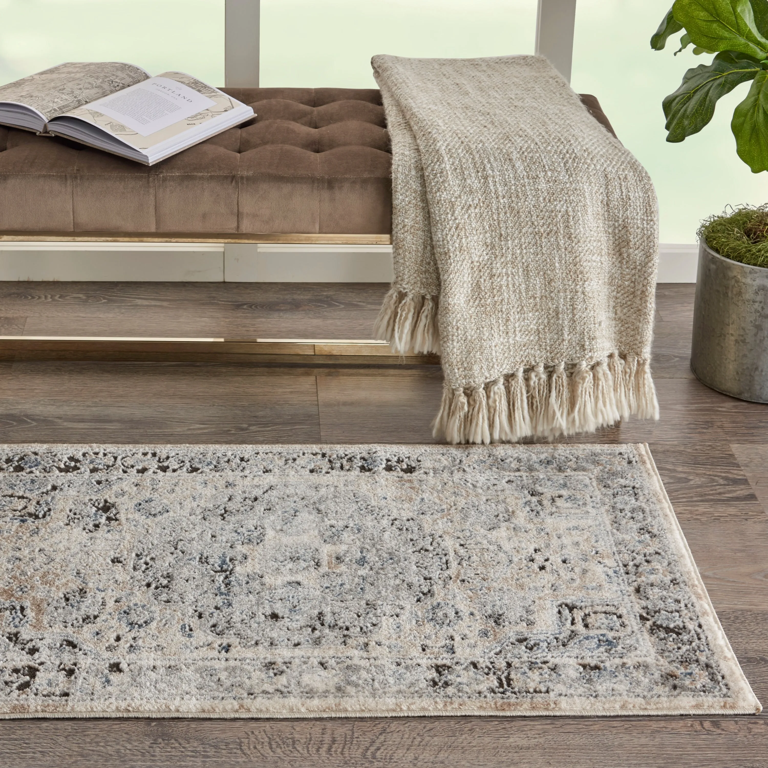 Porch & Den Traditional Bordered Medallion Area Rug