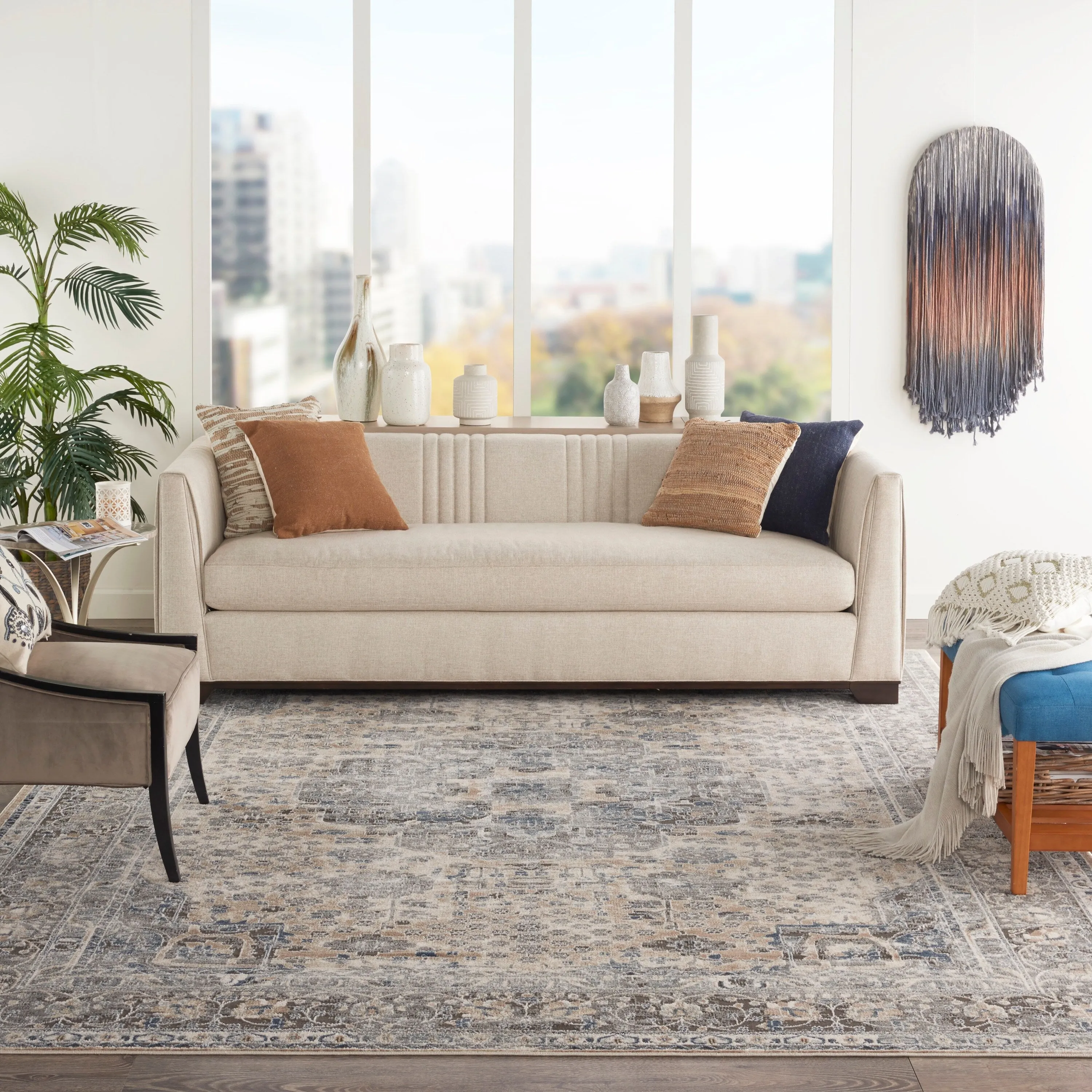 Porch & Den Traditional Bordered Medallion Area Rug