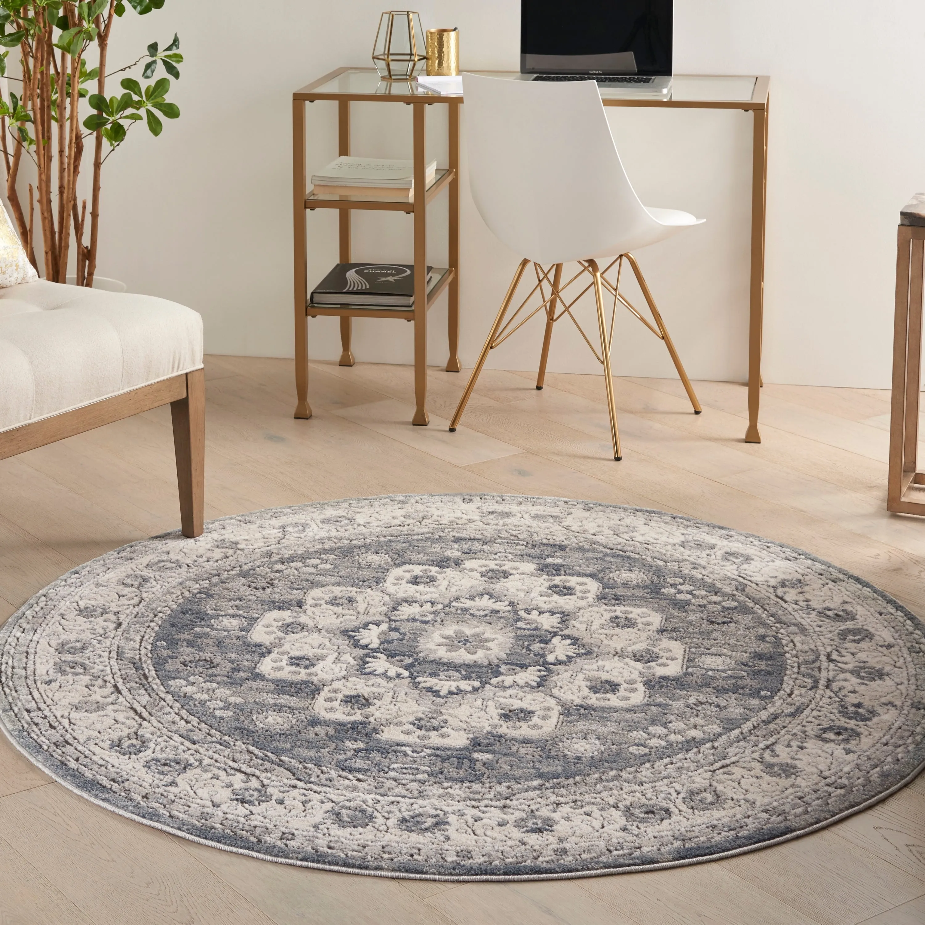 Porch & Den Traditional Bordered Medallion Area Rug