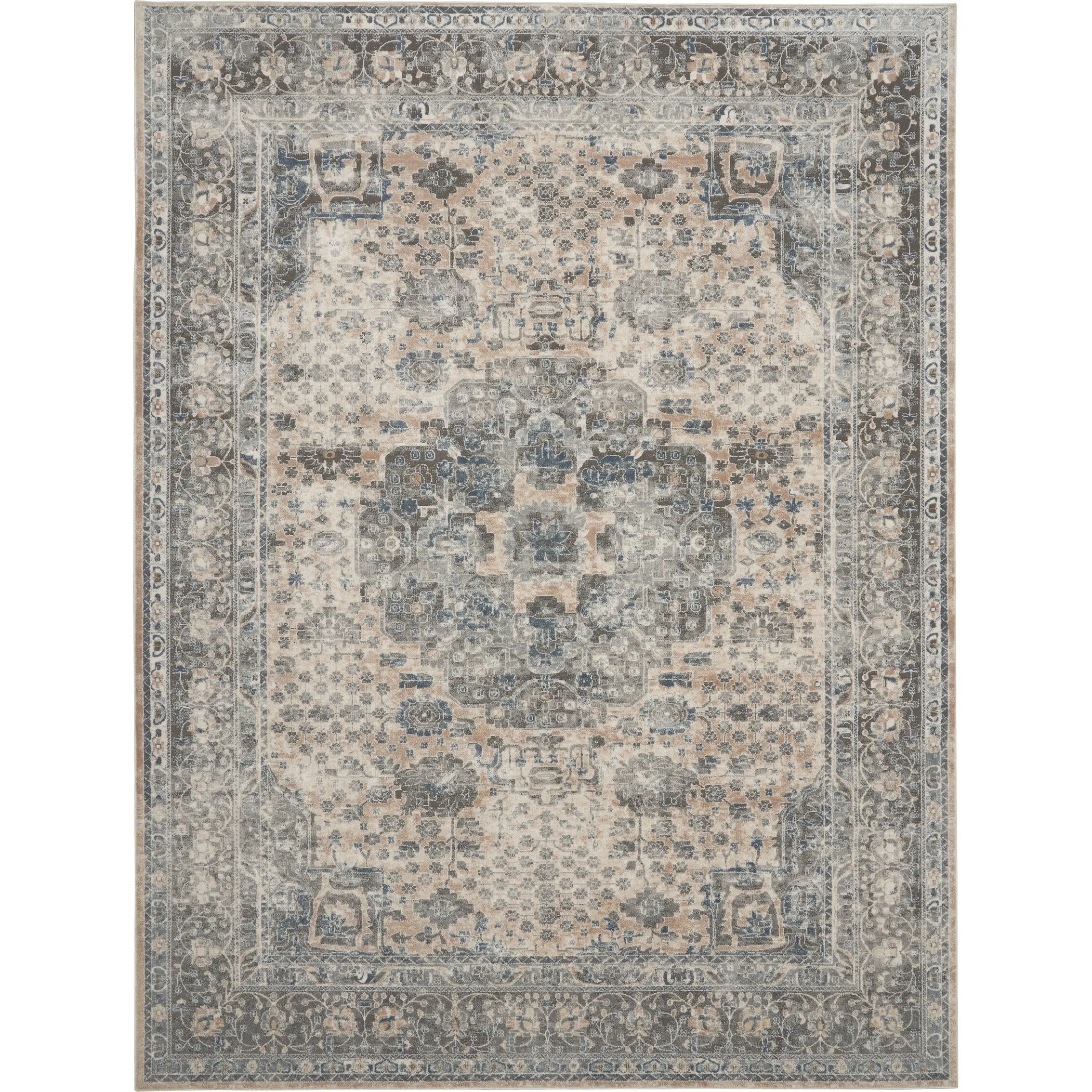Porch & Den Traditional Bordered Medallion Area Rug