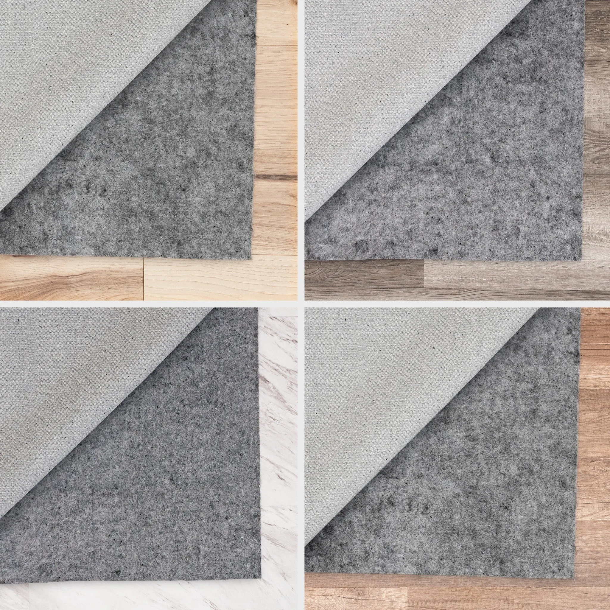 Posh Grip Felt Solid Non Slip Rug Pad - Gray