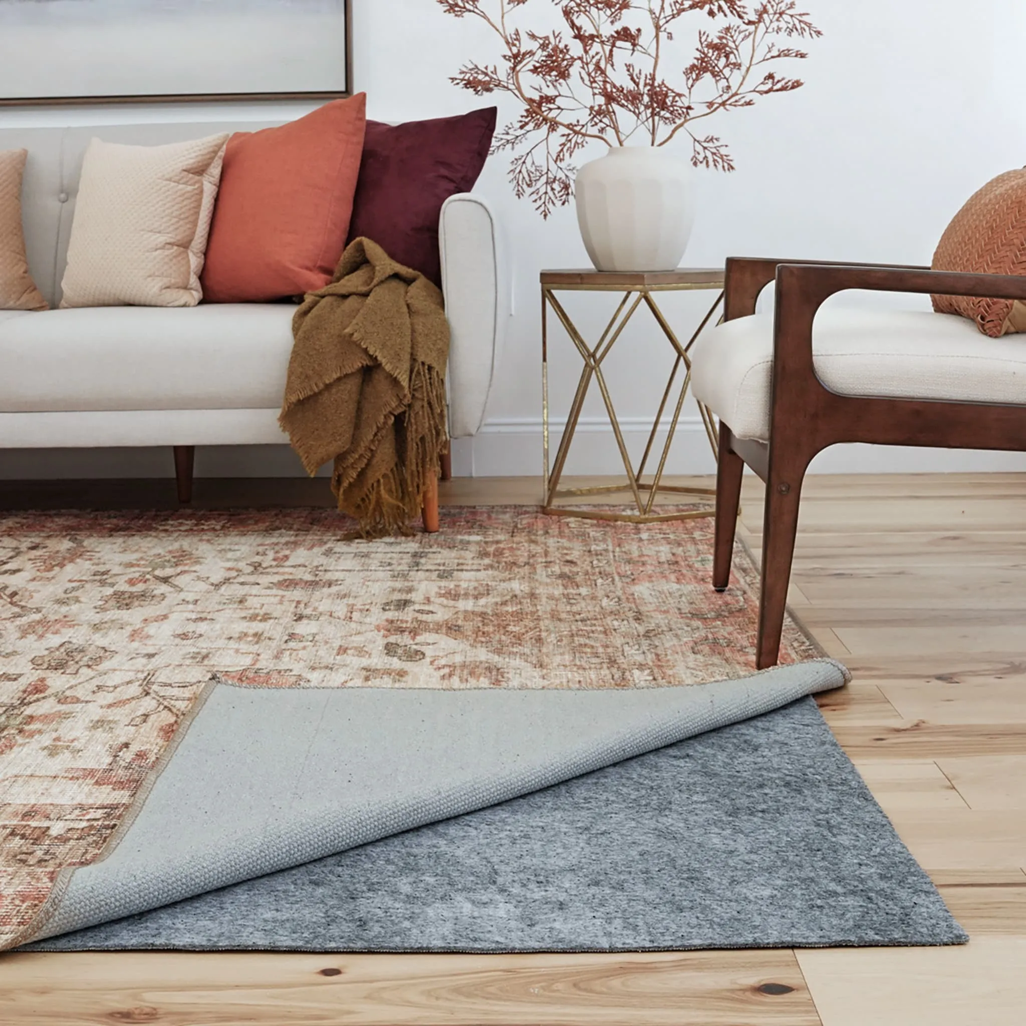 Posh Grip Felt Solid Non Slip Rug Pad - Gray