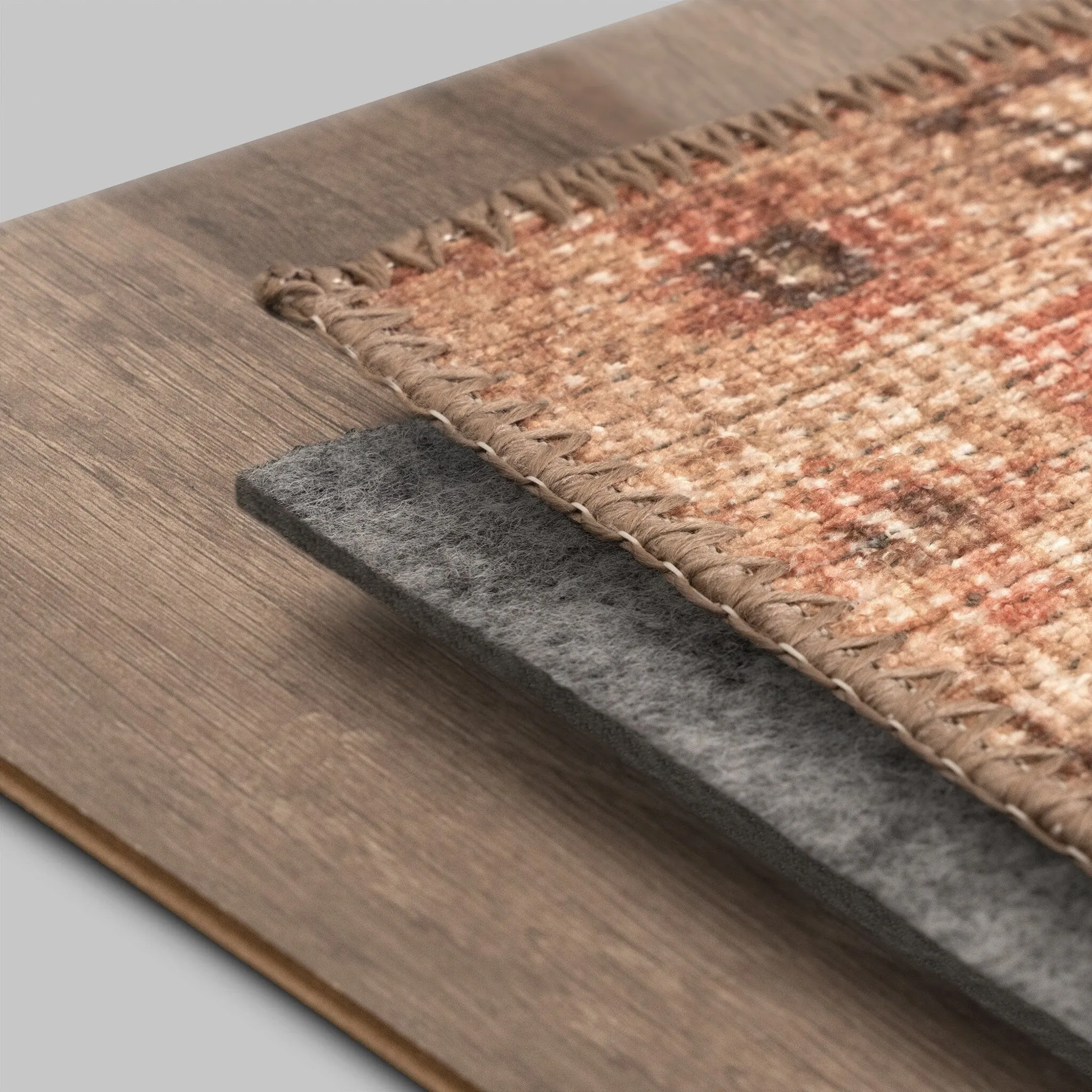 Posh Grip Felt Solid Non Slip Rug Pad - Gray