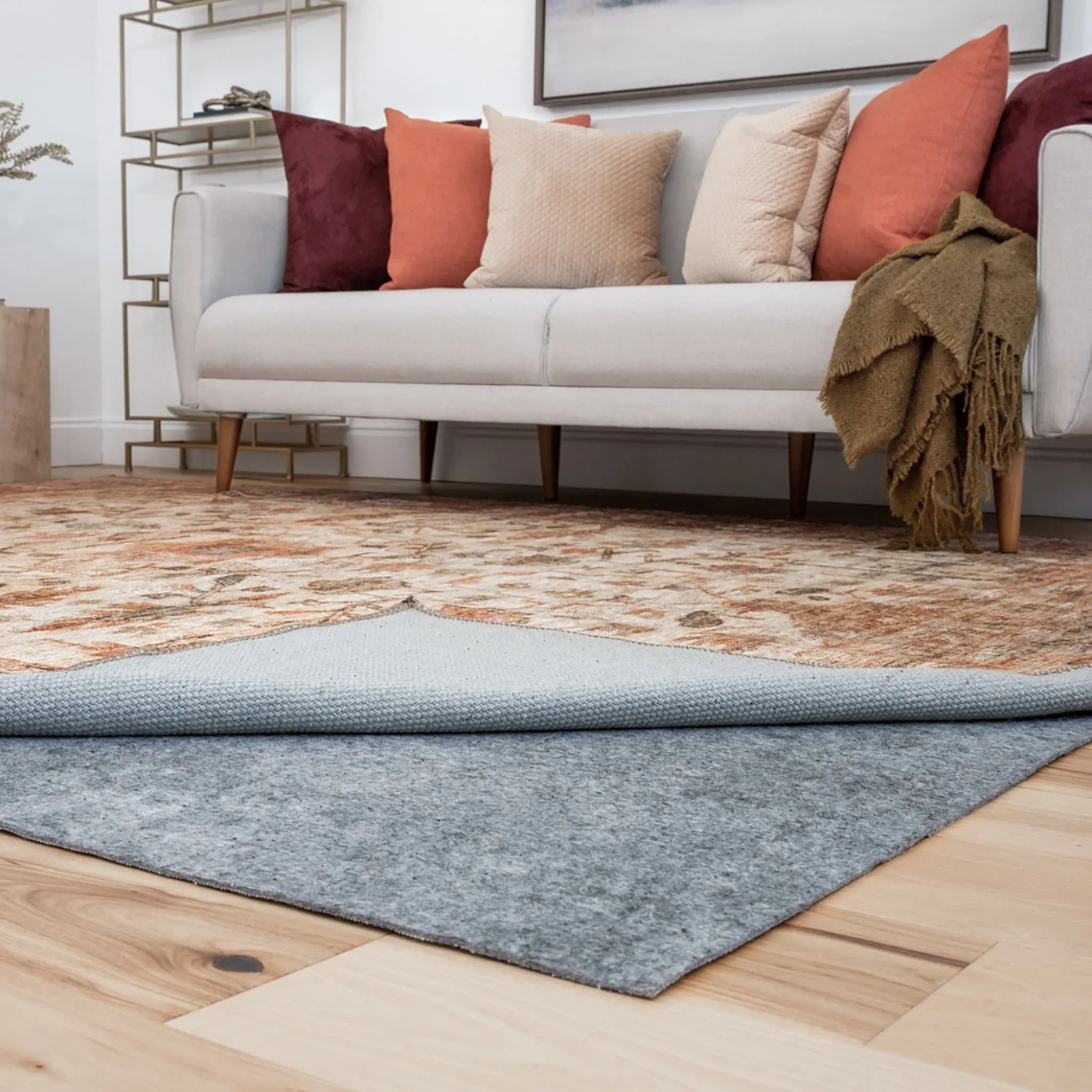 Posh Grip Felt Solid Non Slip Rug Pad - Gray