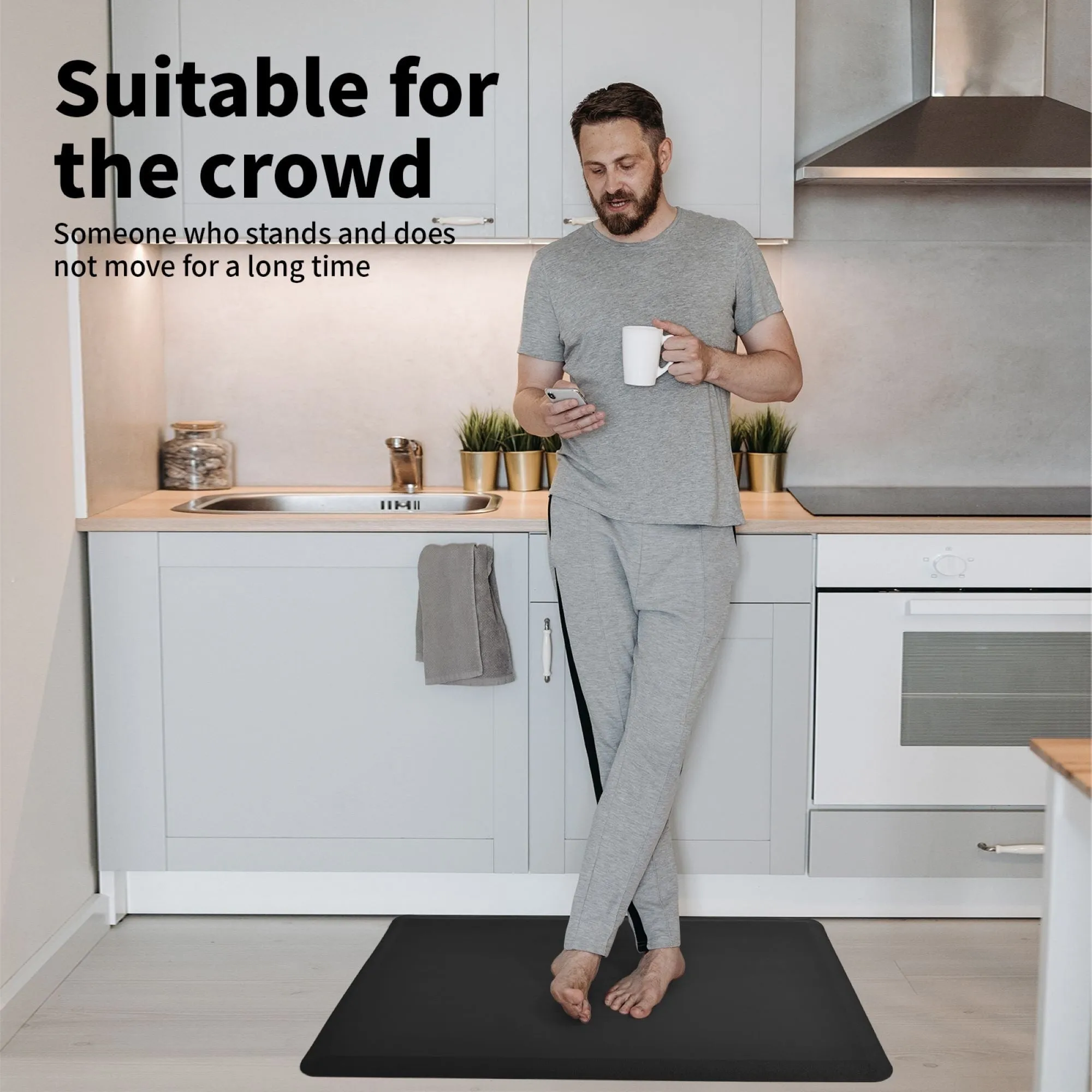Premium Anti-Fatigue Comfort Mat. Thick. Non-Slip & All-Purpose Comfort - for Kitchen. Office Standing Desk